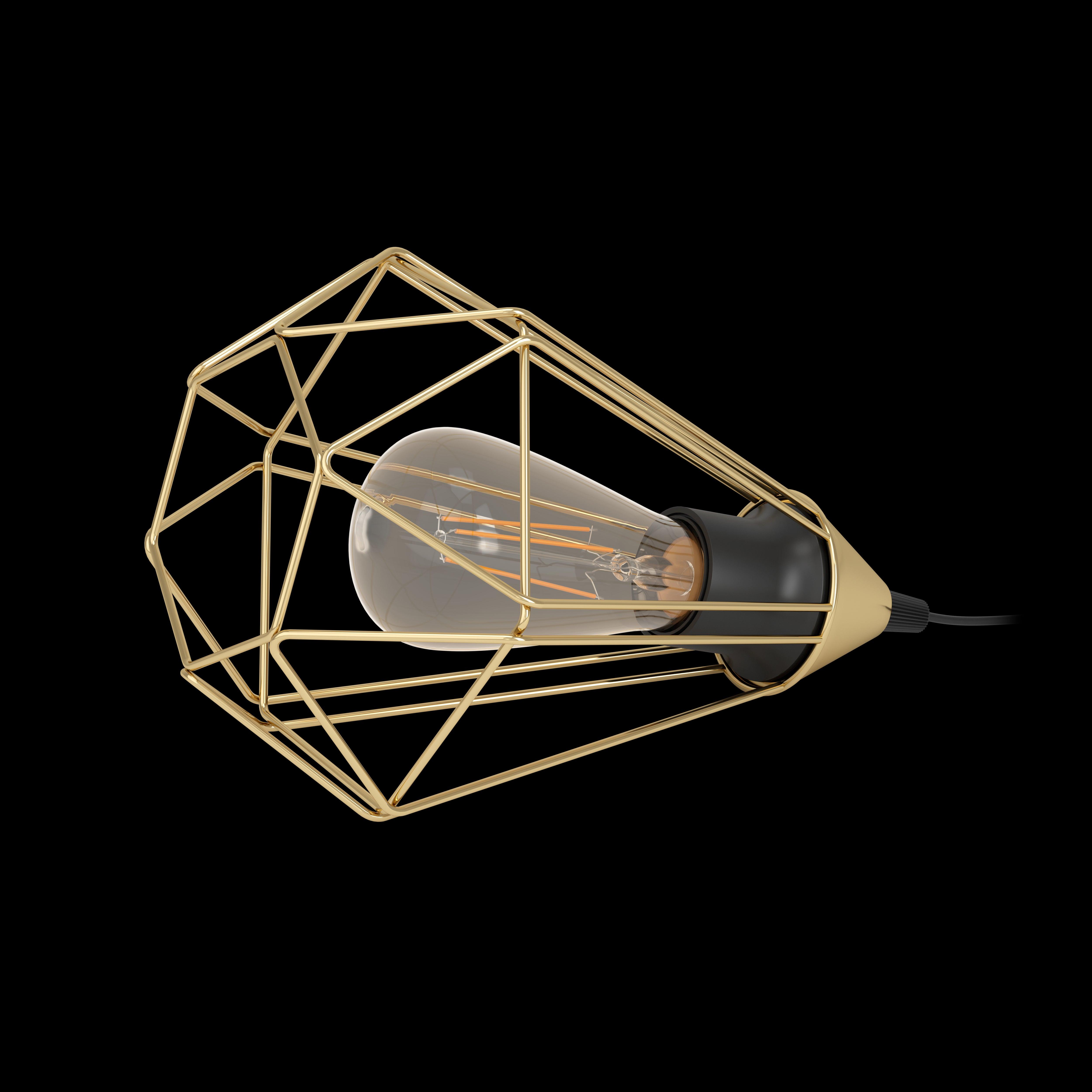 eglo tarbes brass wire table lamp living room close up