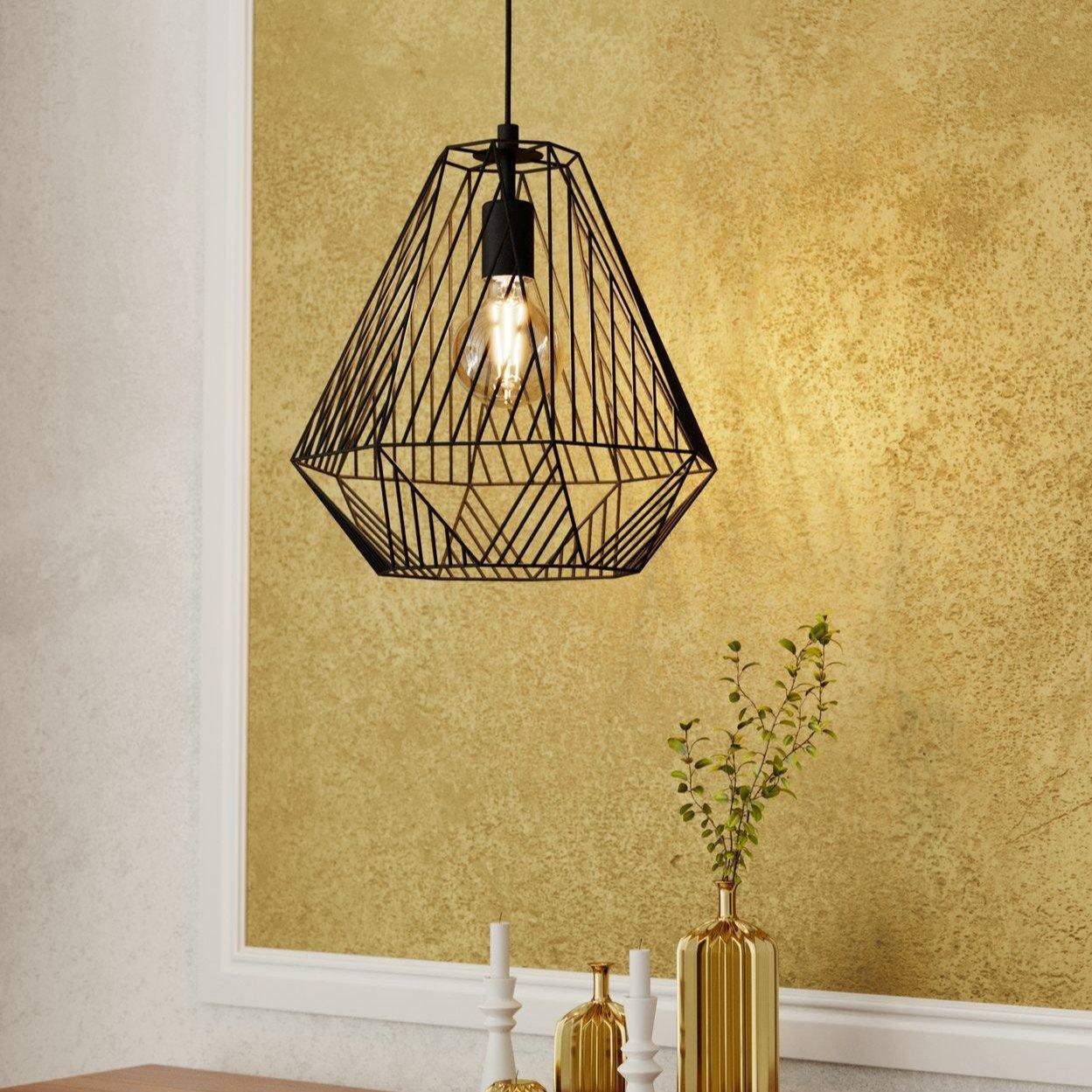 eglo stype black diamond shaped ceiling pendant