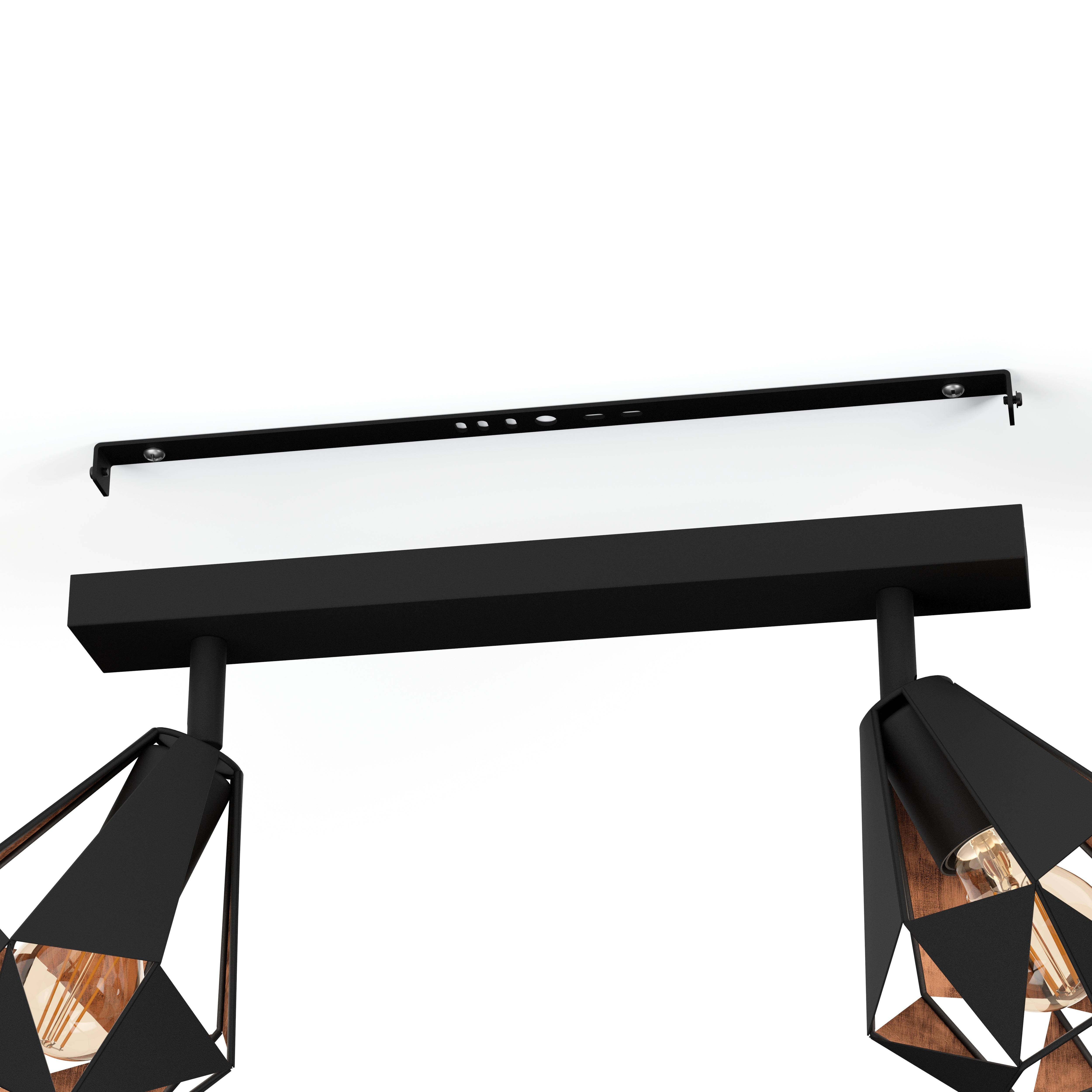 eglo carlton 7 black copper geometric 2 light bar spotlight Kitchen Lighting Close Up