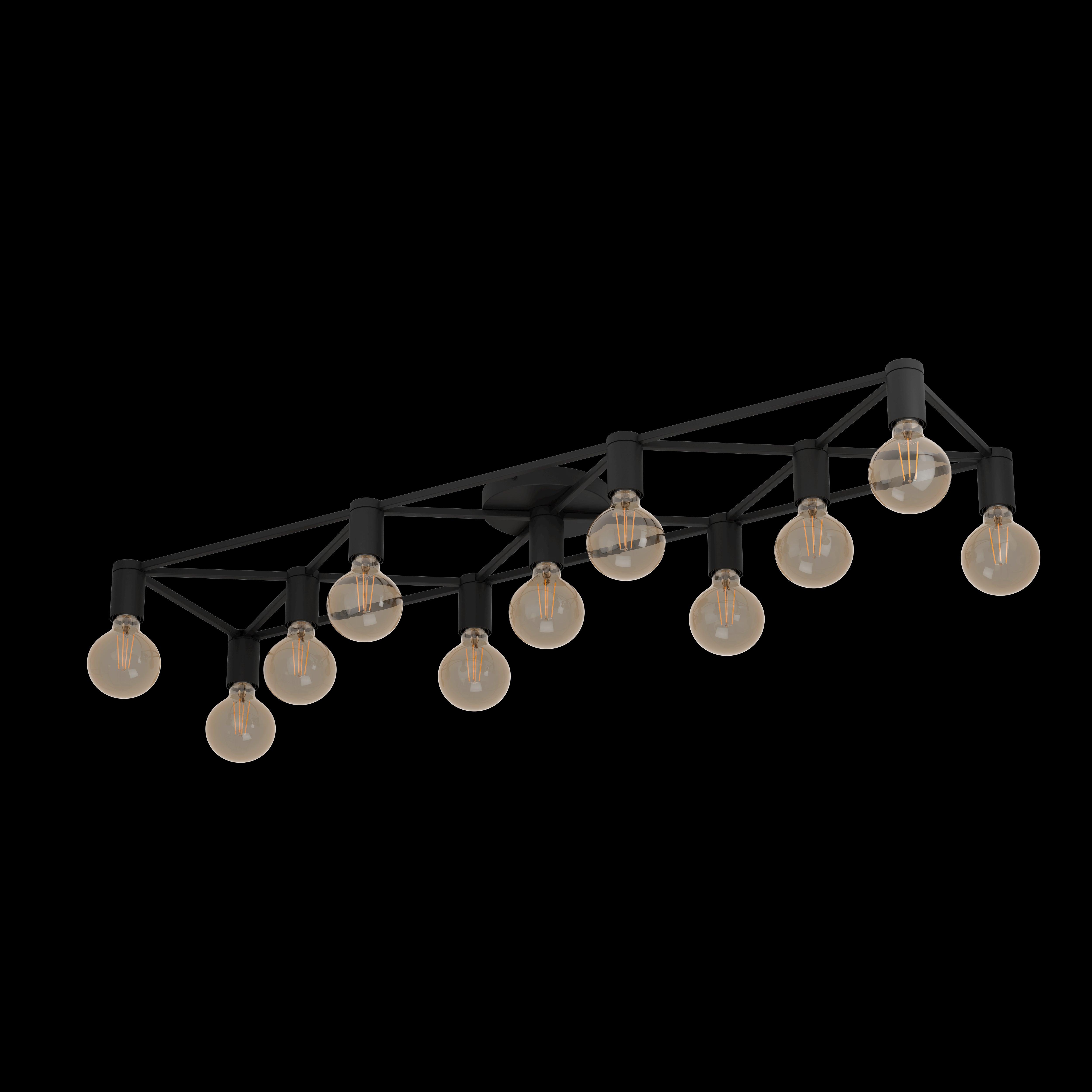 eglo speke black 11 light flush ceiling light living room image