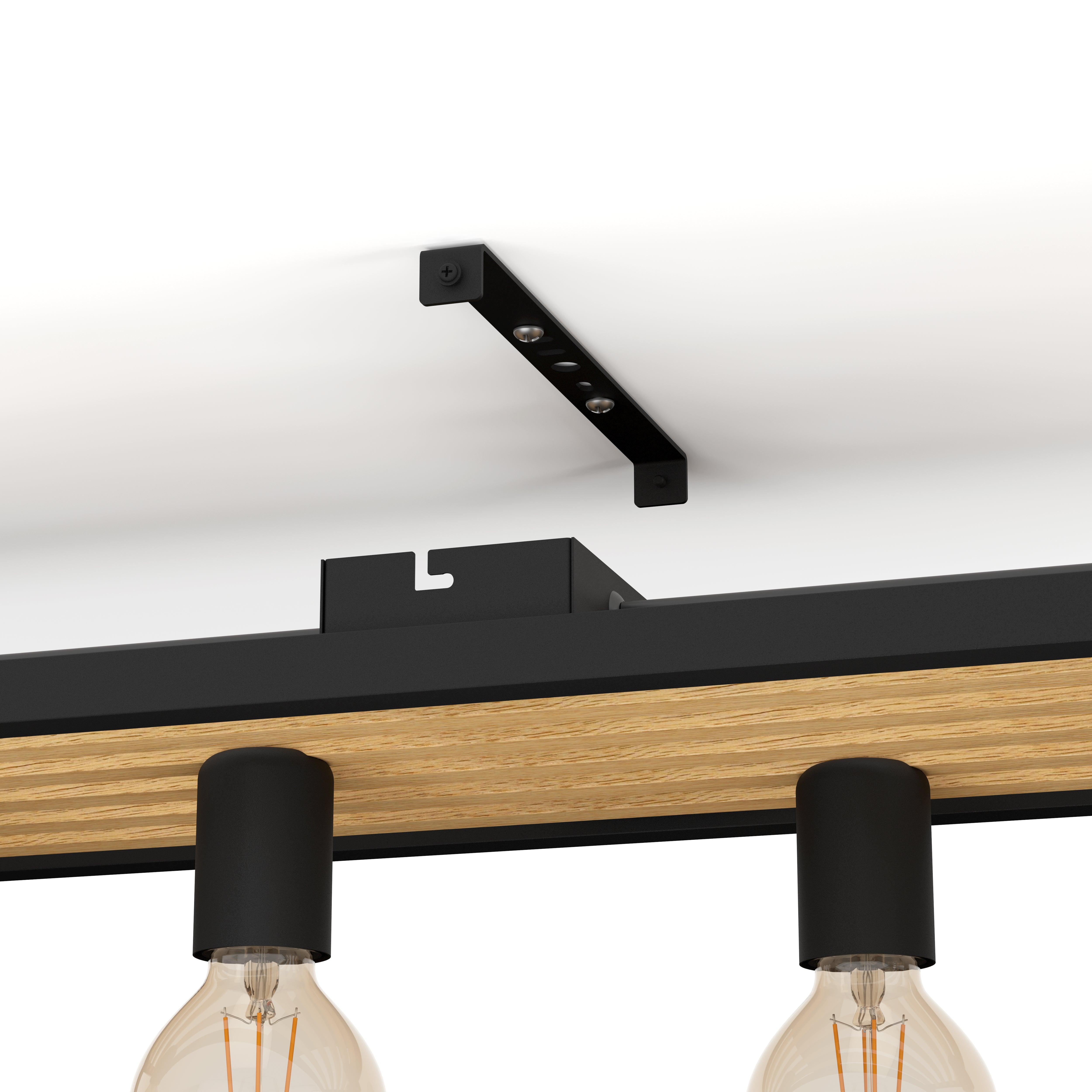 eglo consett flush 6 light black wooden ceiling light kitchen lighting 