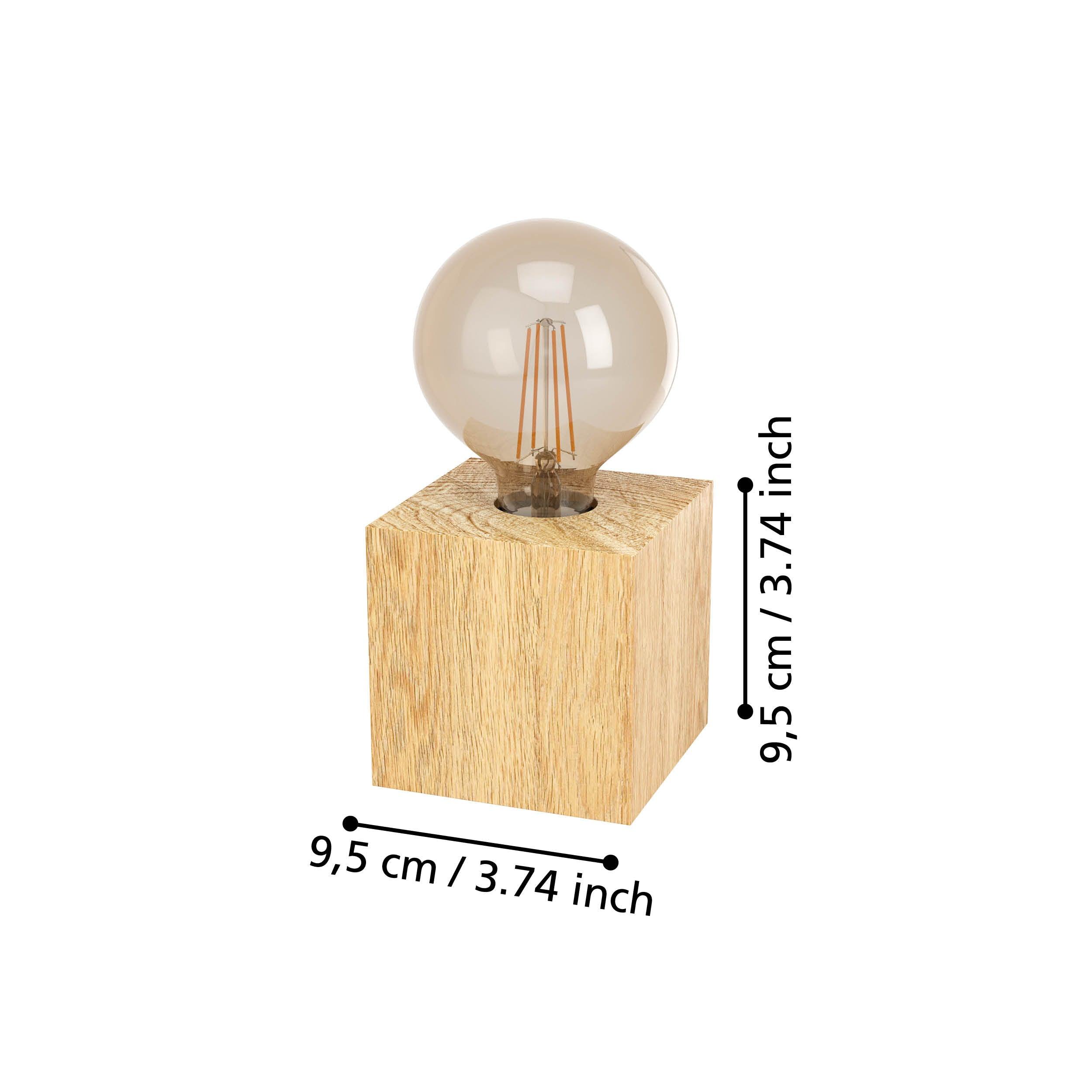 eglo prestwick 2 rubberwood cube table lamp Kitchen Lighting Close Up