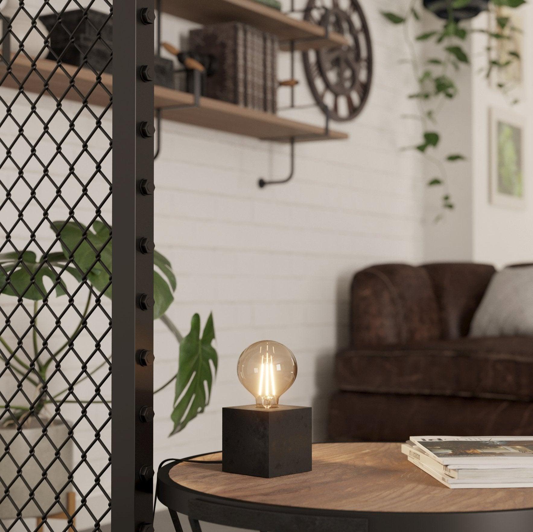 eglo prestwick 2 black cube table lamp