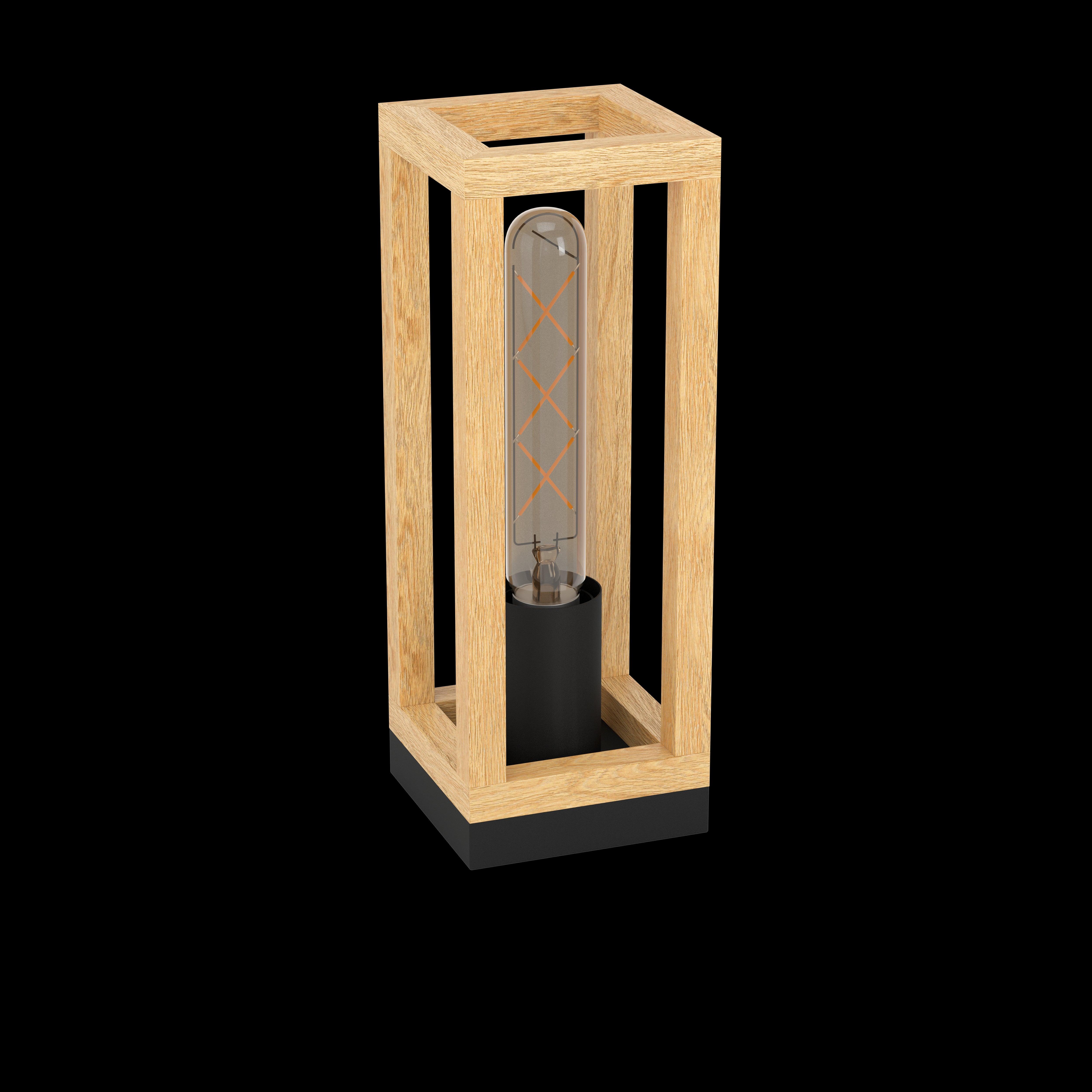 eglo nafferton black metal wood table lamp living room image
