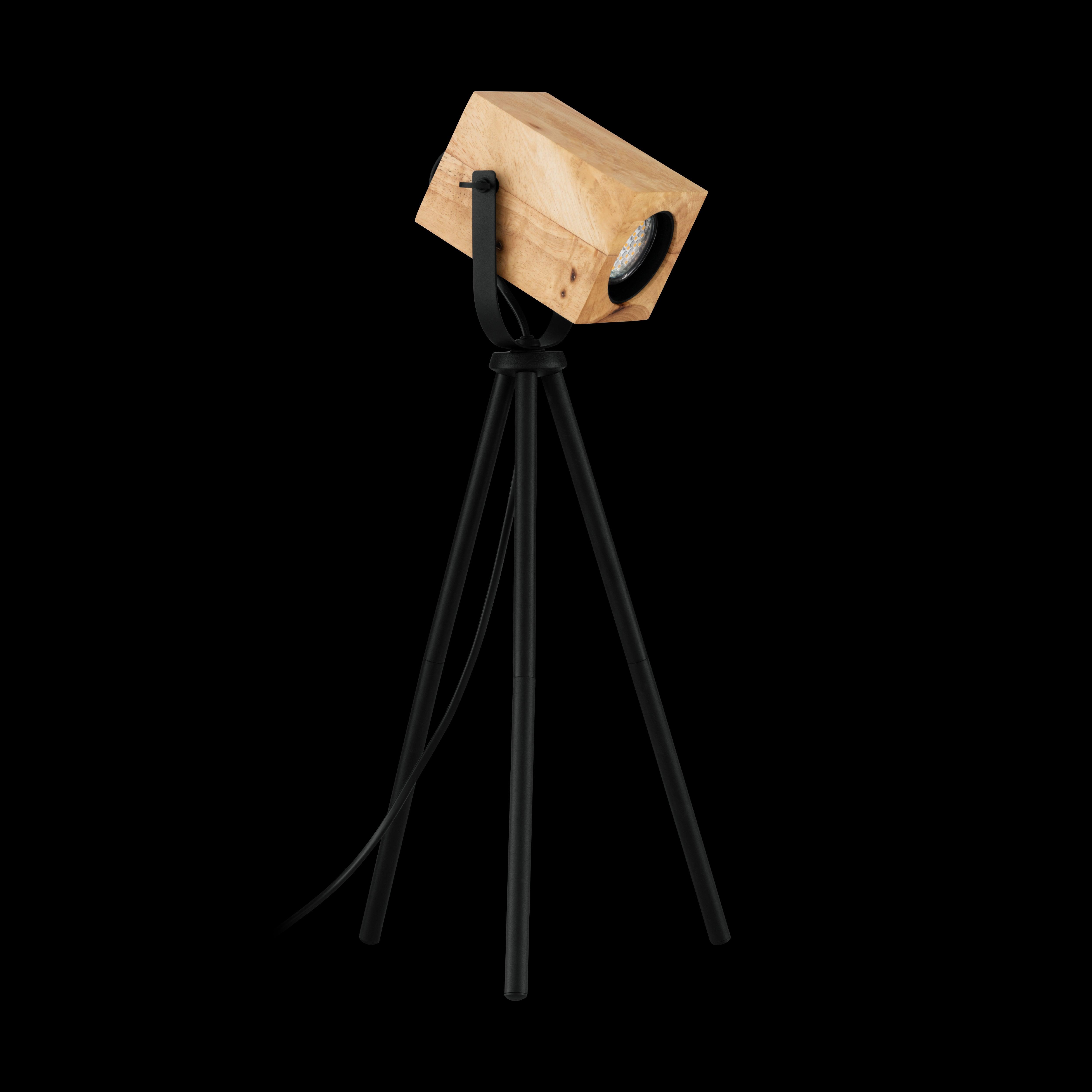 eglo ayles wooden black metal tripod table lamp living room image