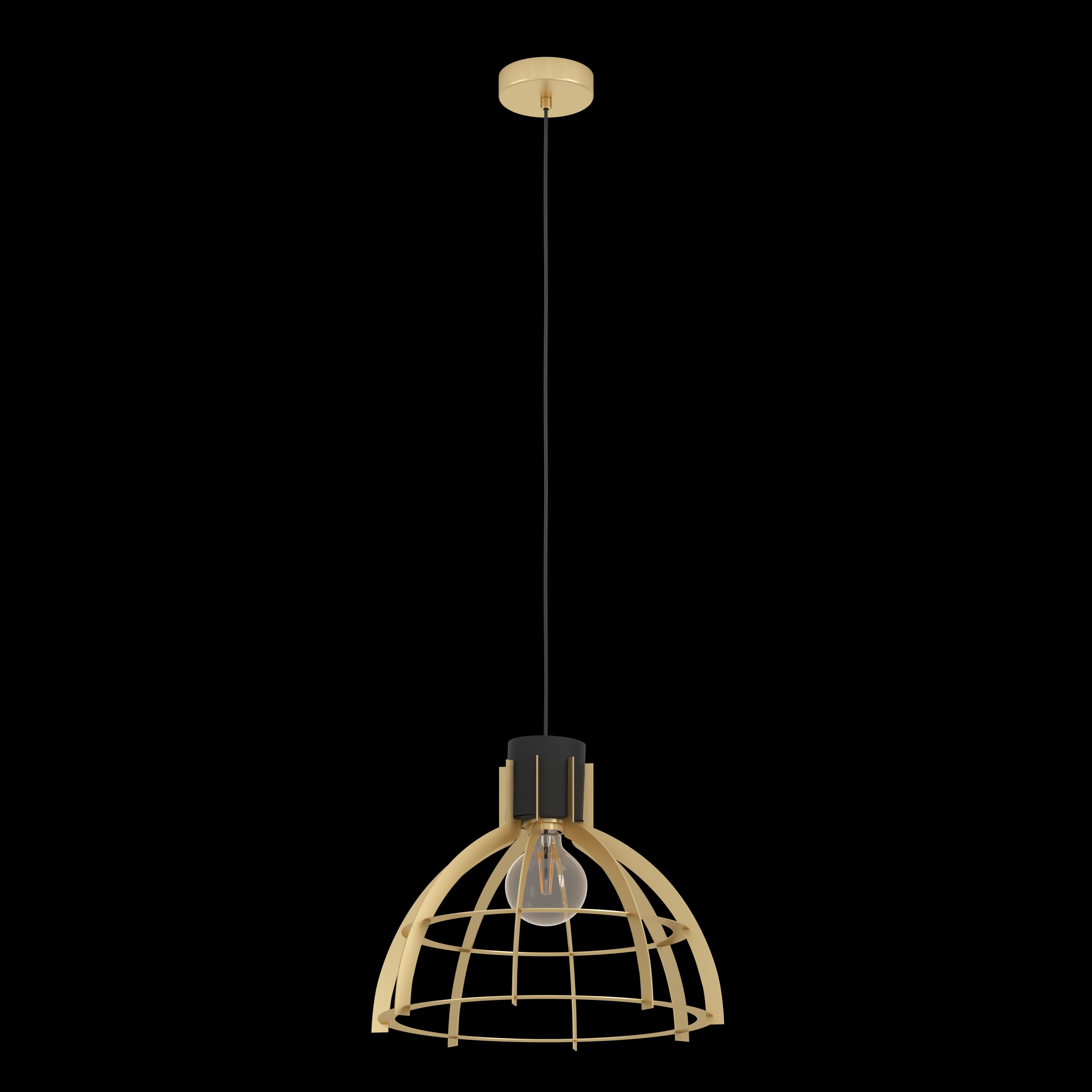 eglo stillington gold and black flat round ceiling pendant living room image