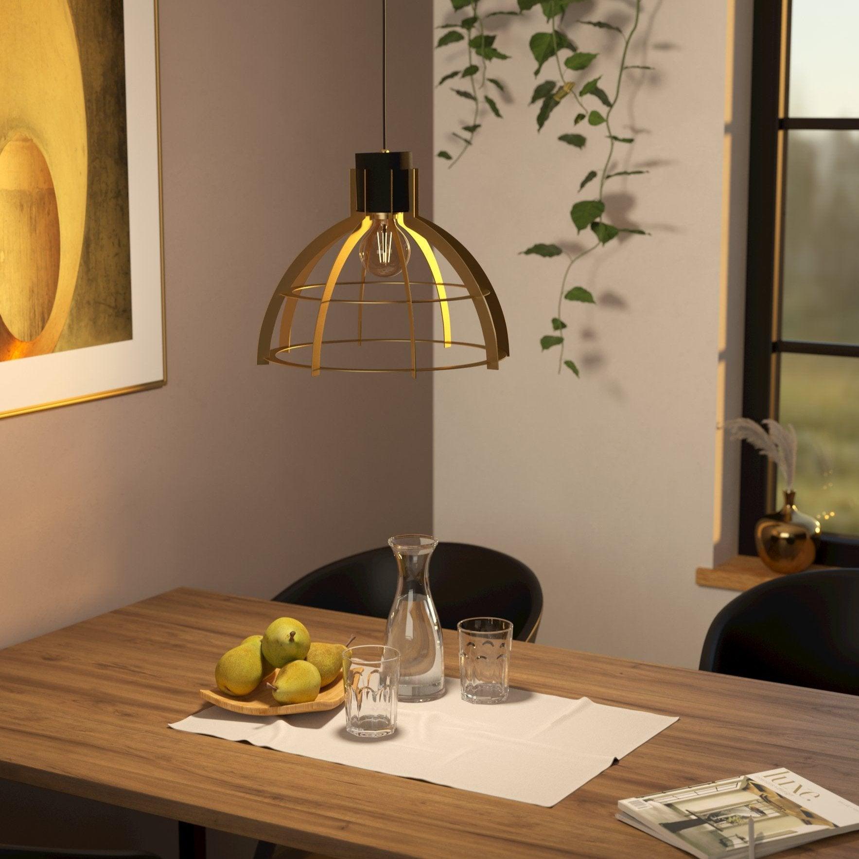eglo stillington gold and black flat round ceiling pendant
