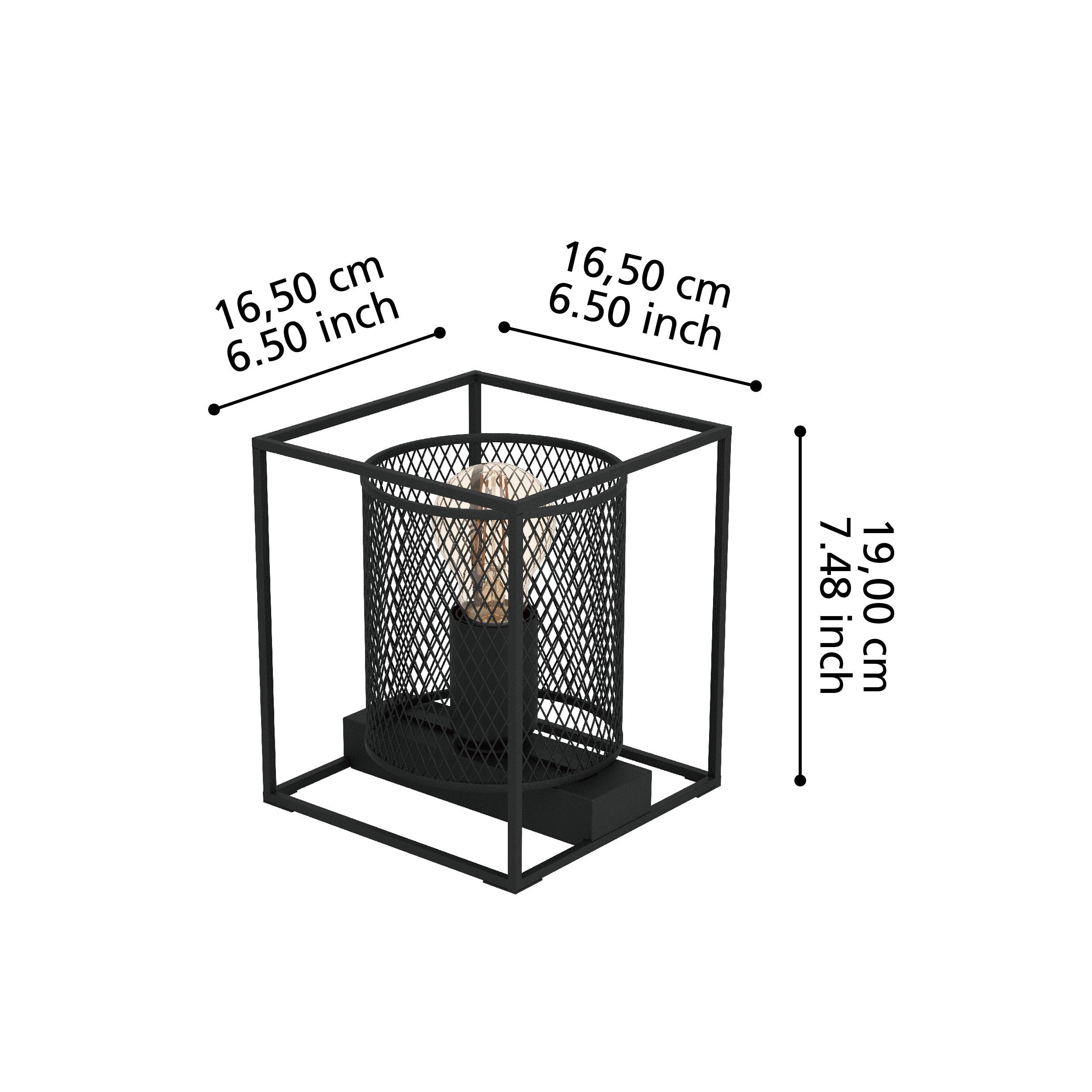 eglo catterick black metal mesh shade table lamp living room close up