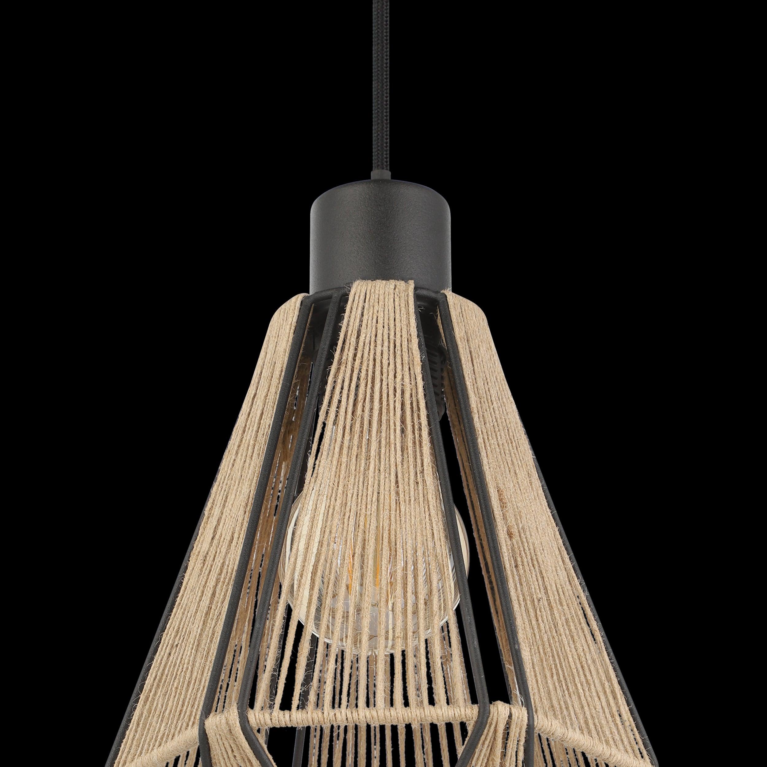 eglo adwickle black metal wire hemp ceiling pendant hallway lighting 