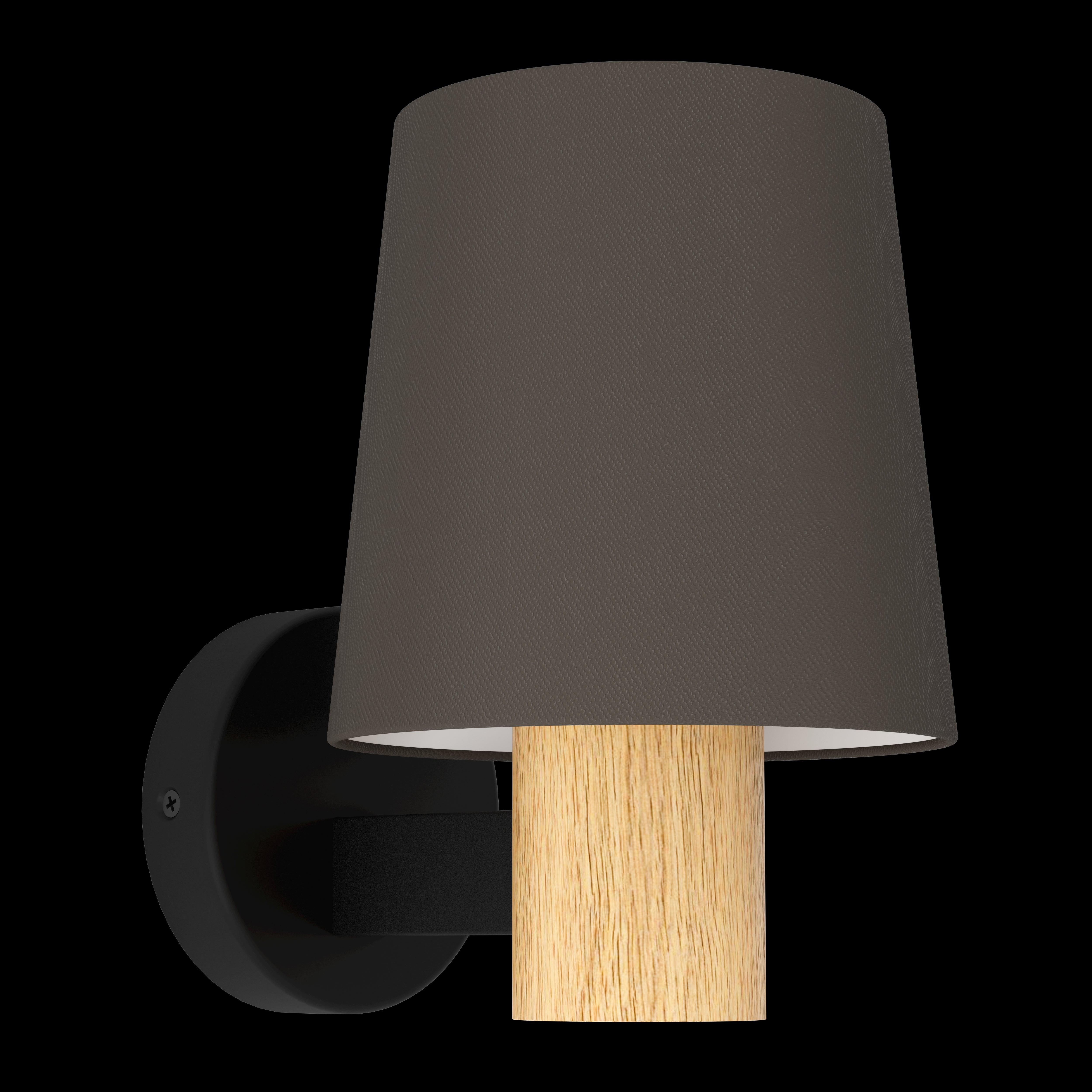 eglo edale wood black wall light brown shade living room image