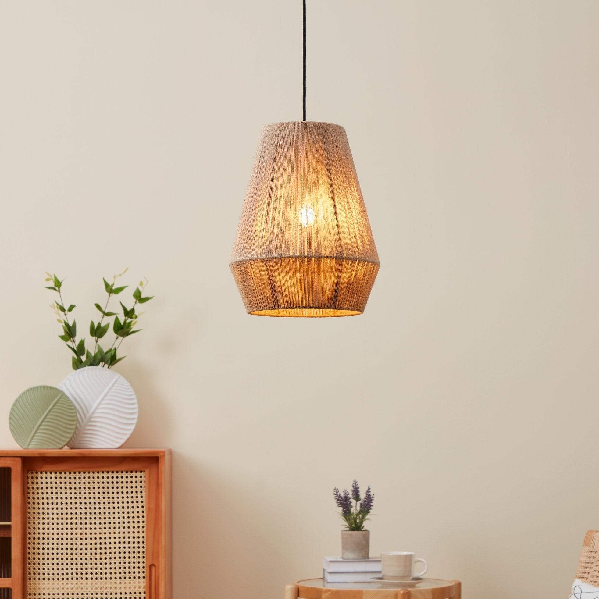eglo alderney hemp lampshade ceiling pendant