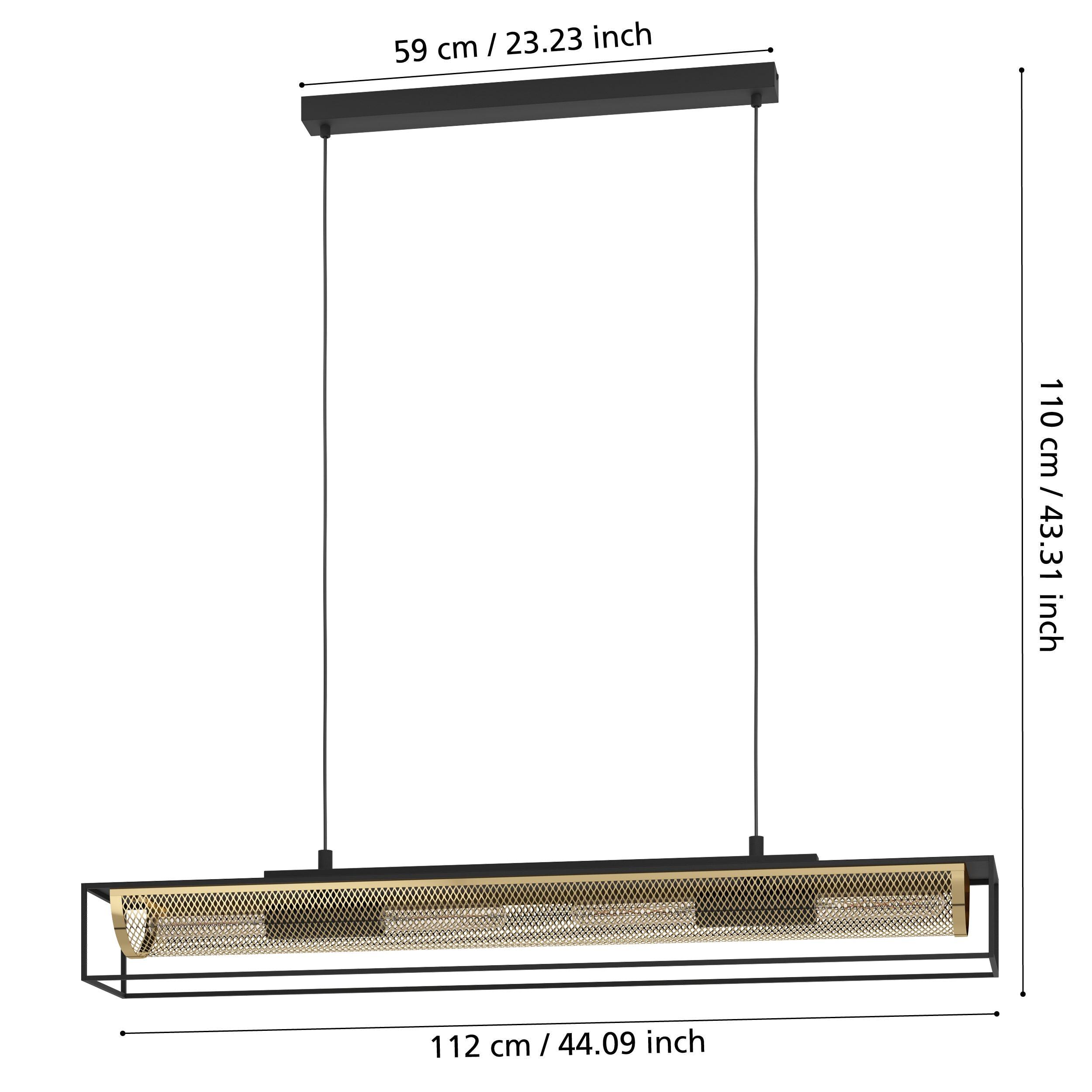 eglo nohales 4 light black gold industrial ceiling pendant kitchen lighting 