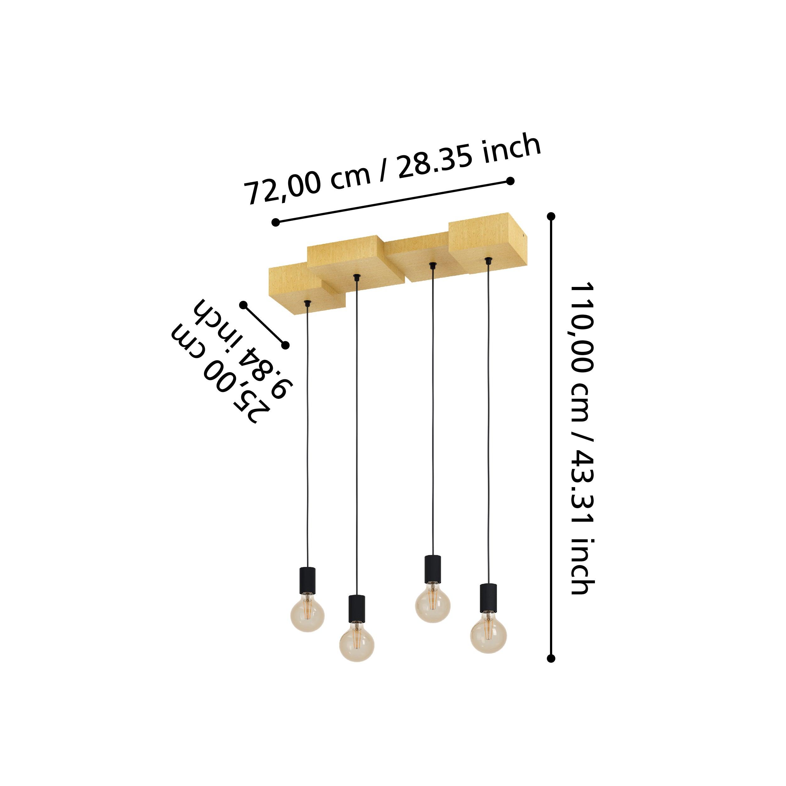 eglo halkin 4 light black wood ceiling pendant kitchen lighting 