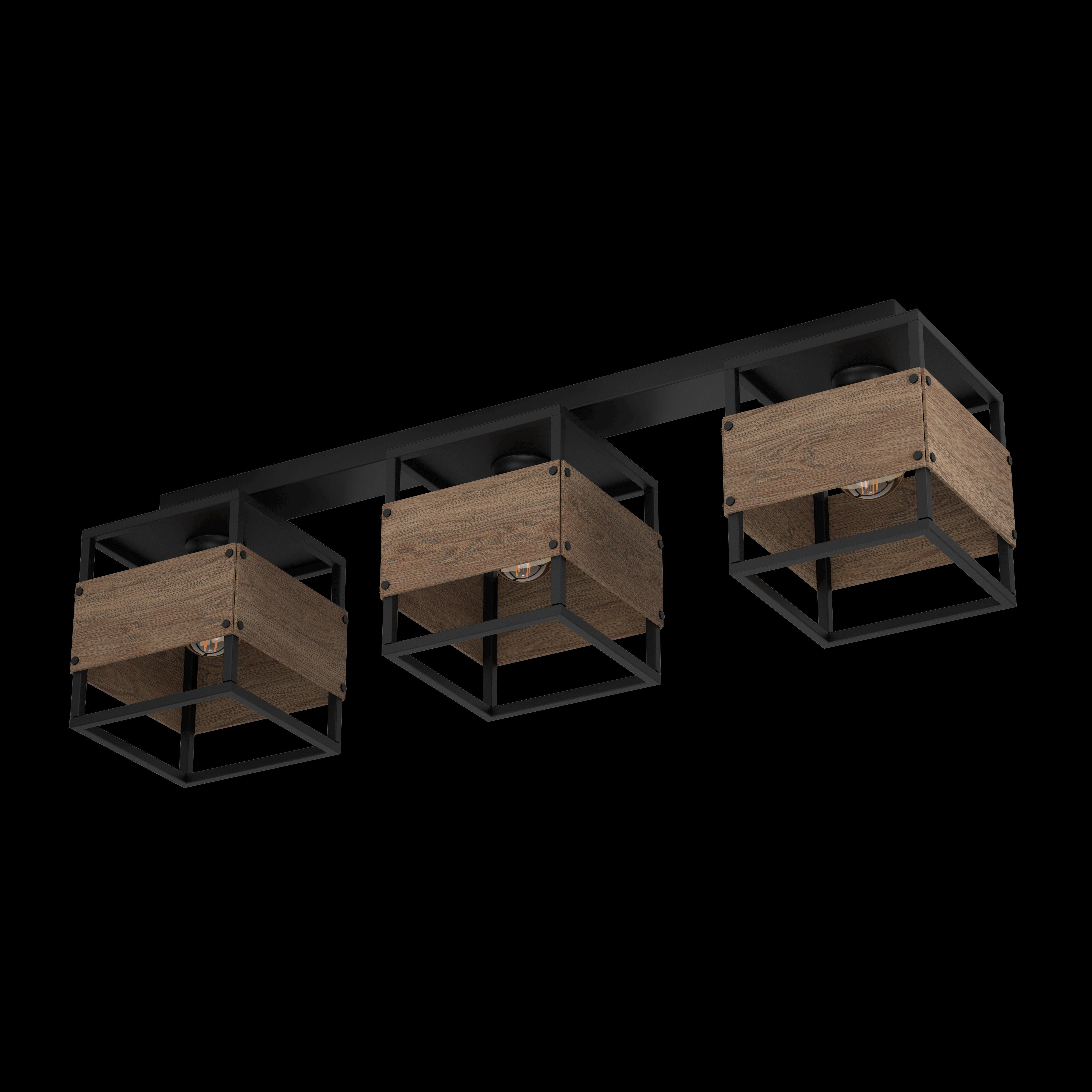 eglo evesham flush 3 light brown black ceiling light living room image