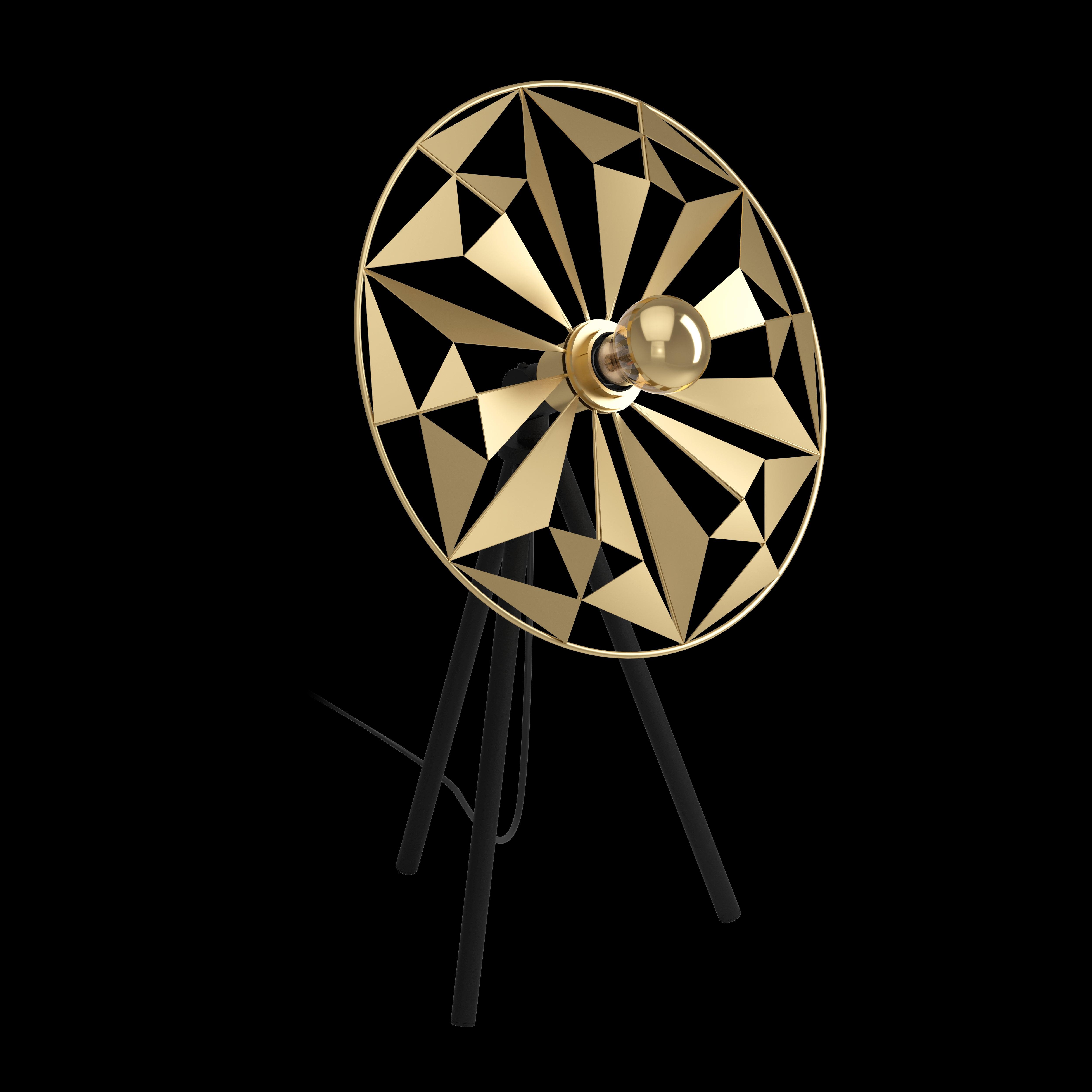 eglo castanuelo gold geometric tripod table lamp living room image
