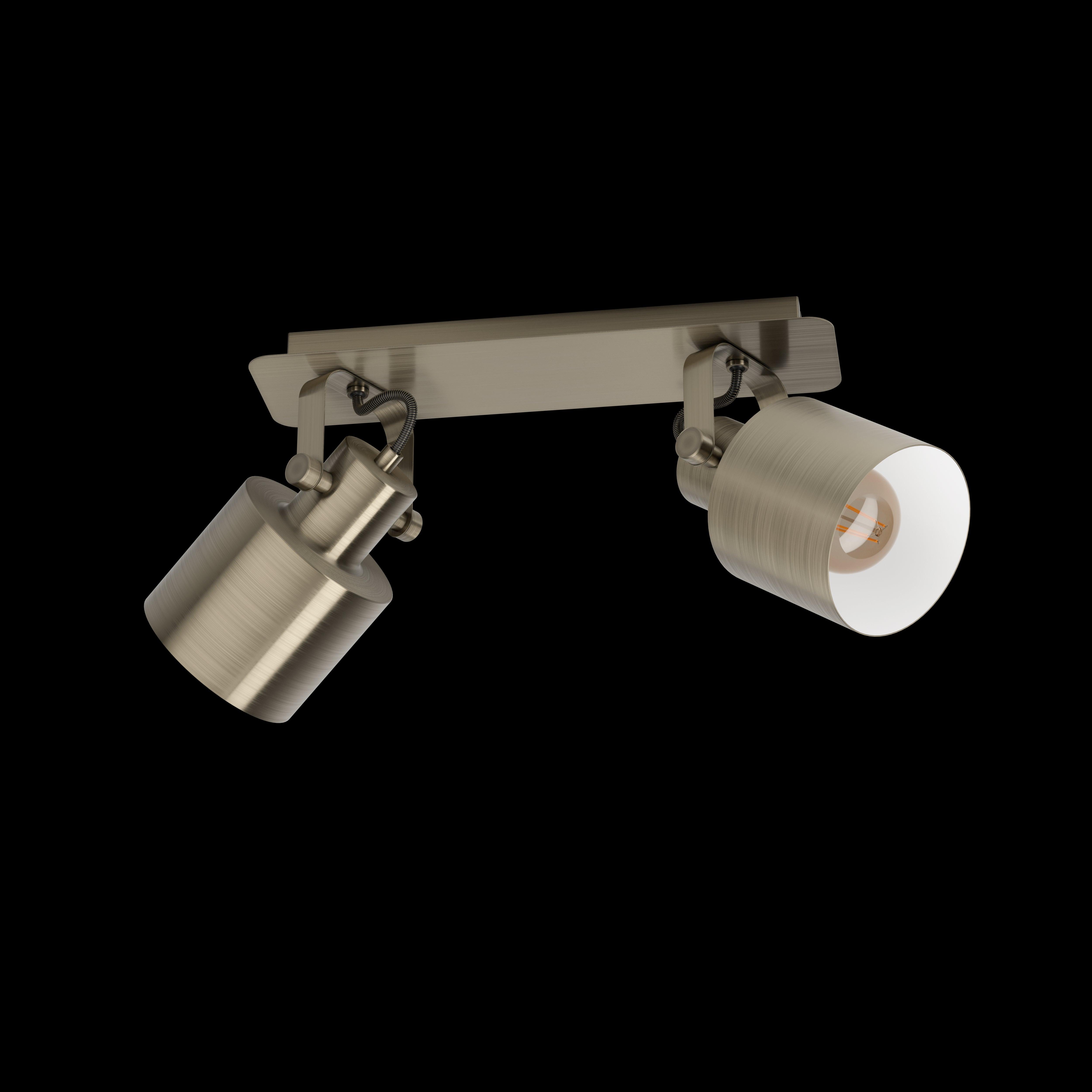 eglo southery gold 2 light bar spotlight living room image