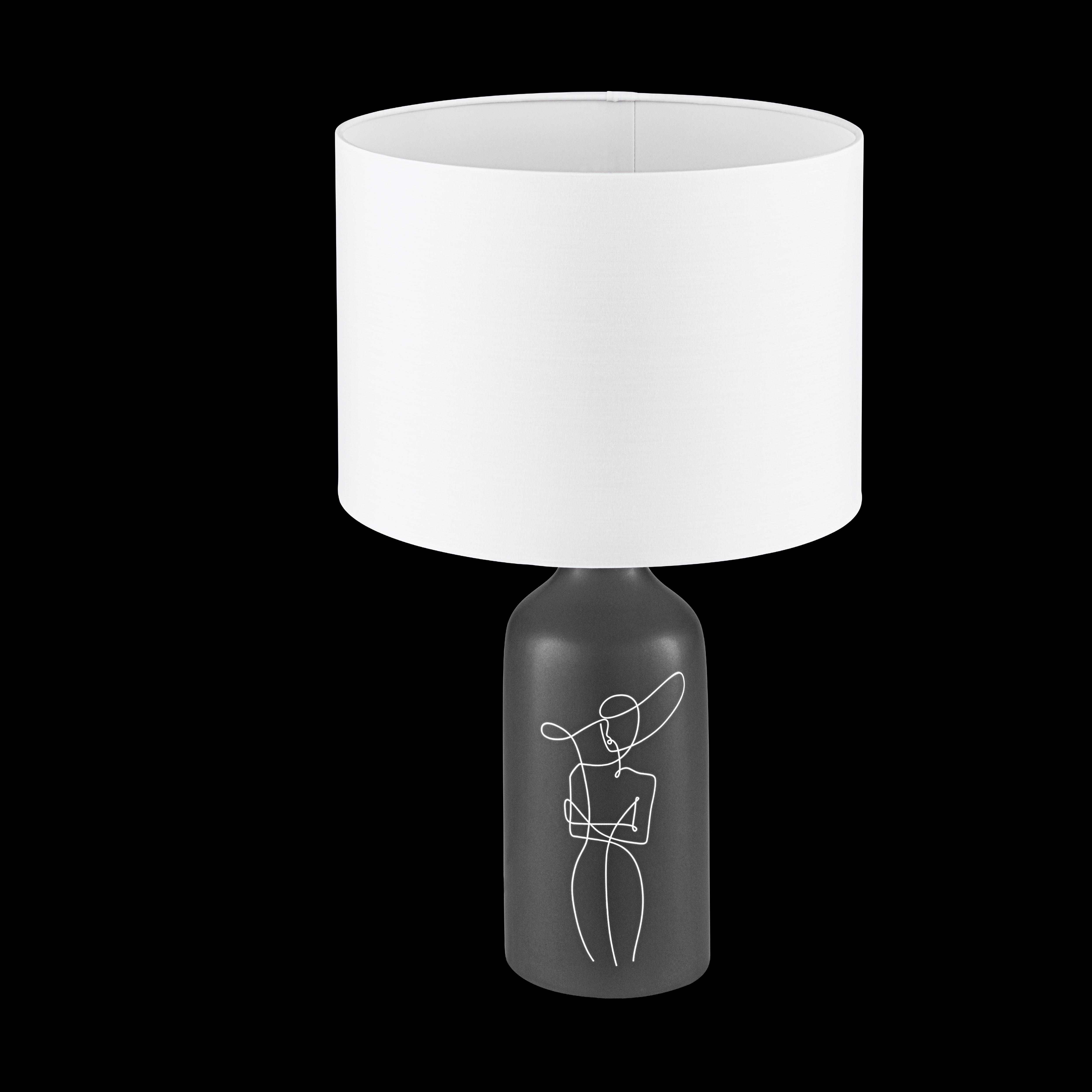 eglo vinoza black ceramic table lamp white shade kitchen lighting 
