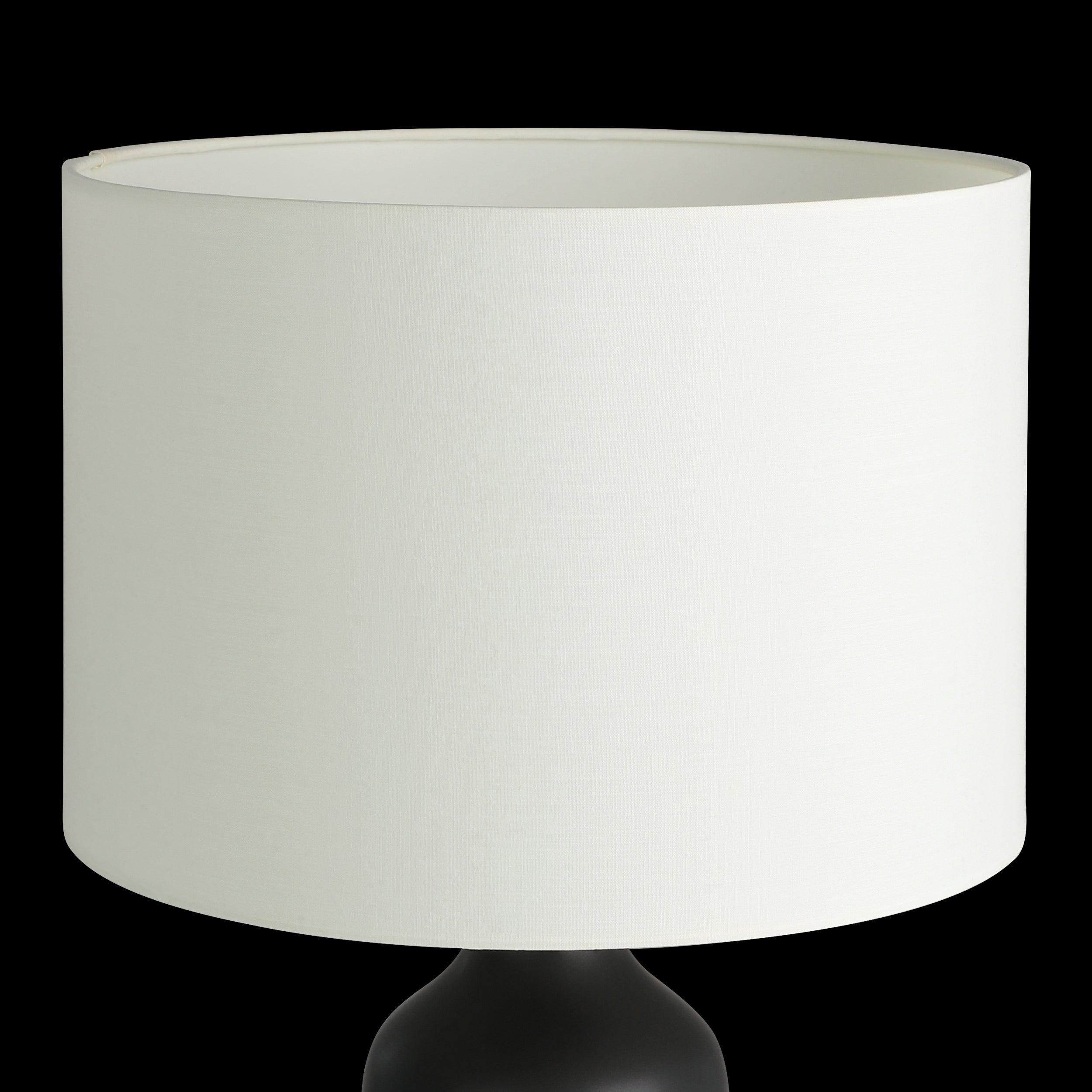 eglo vinoza black ceramic table lamp white shade living room close up
