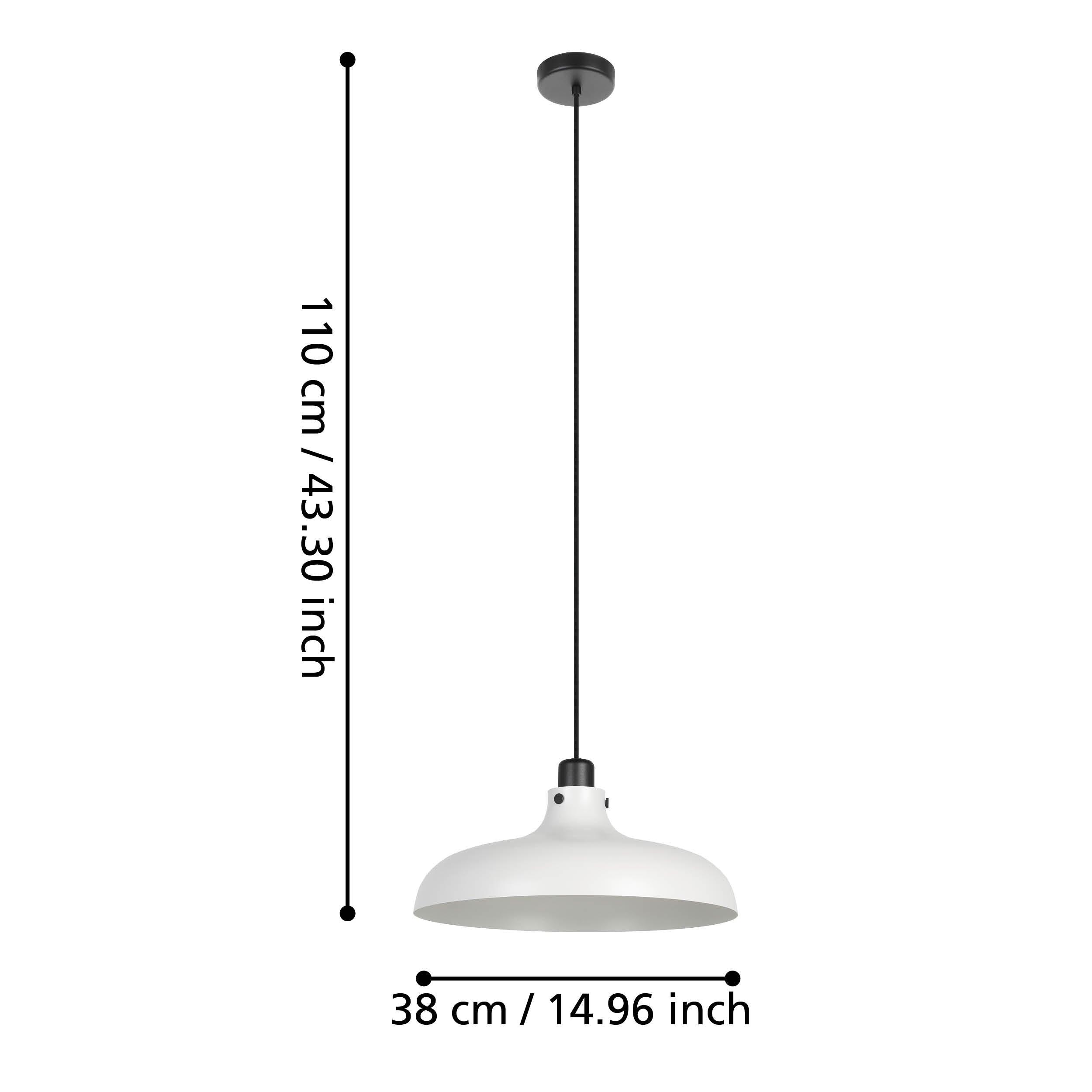 eglo matlock pale grey industrial ceiling pendant living room close up