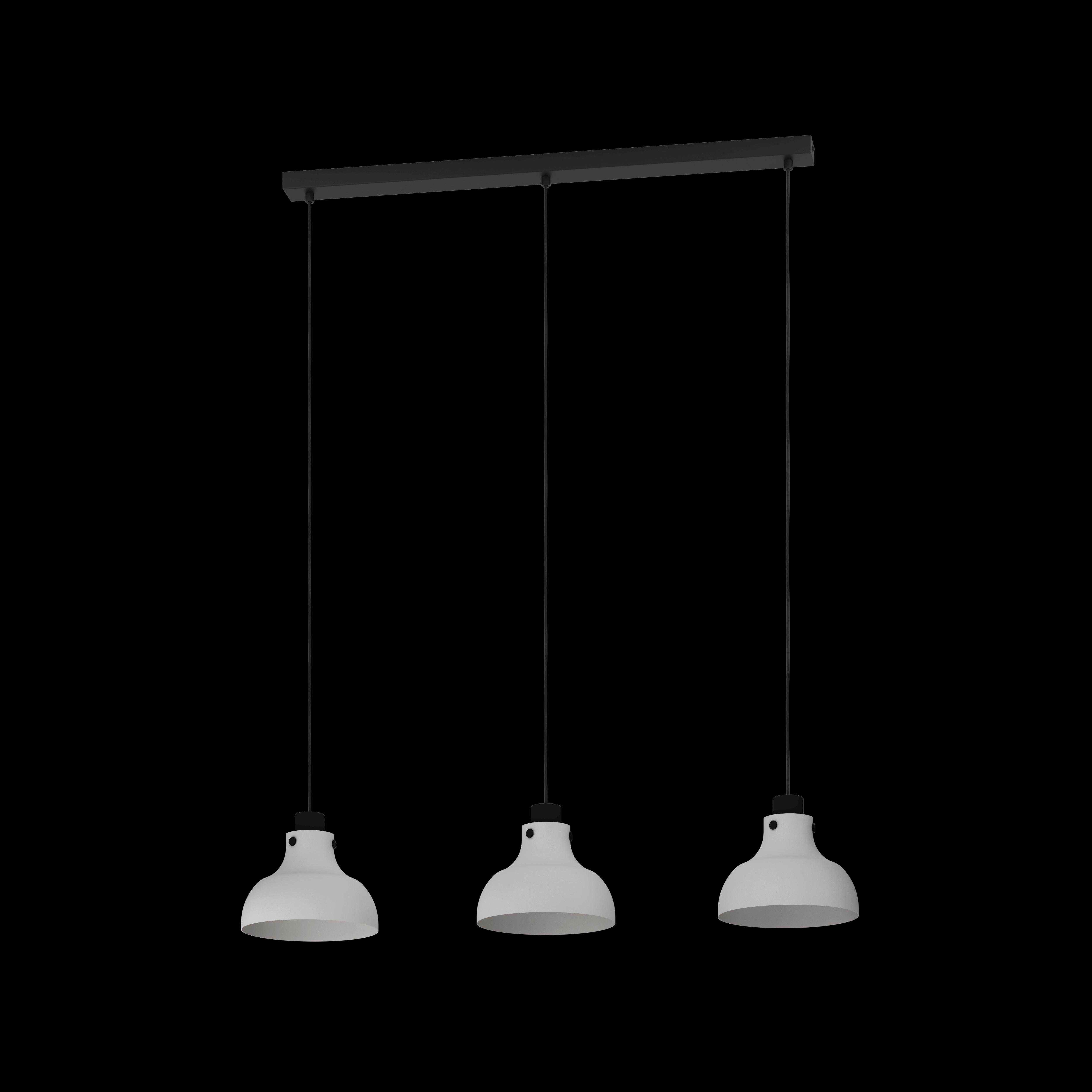 eglo matlock 3 light pale grey industrial ceiling pendant living room image