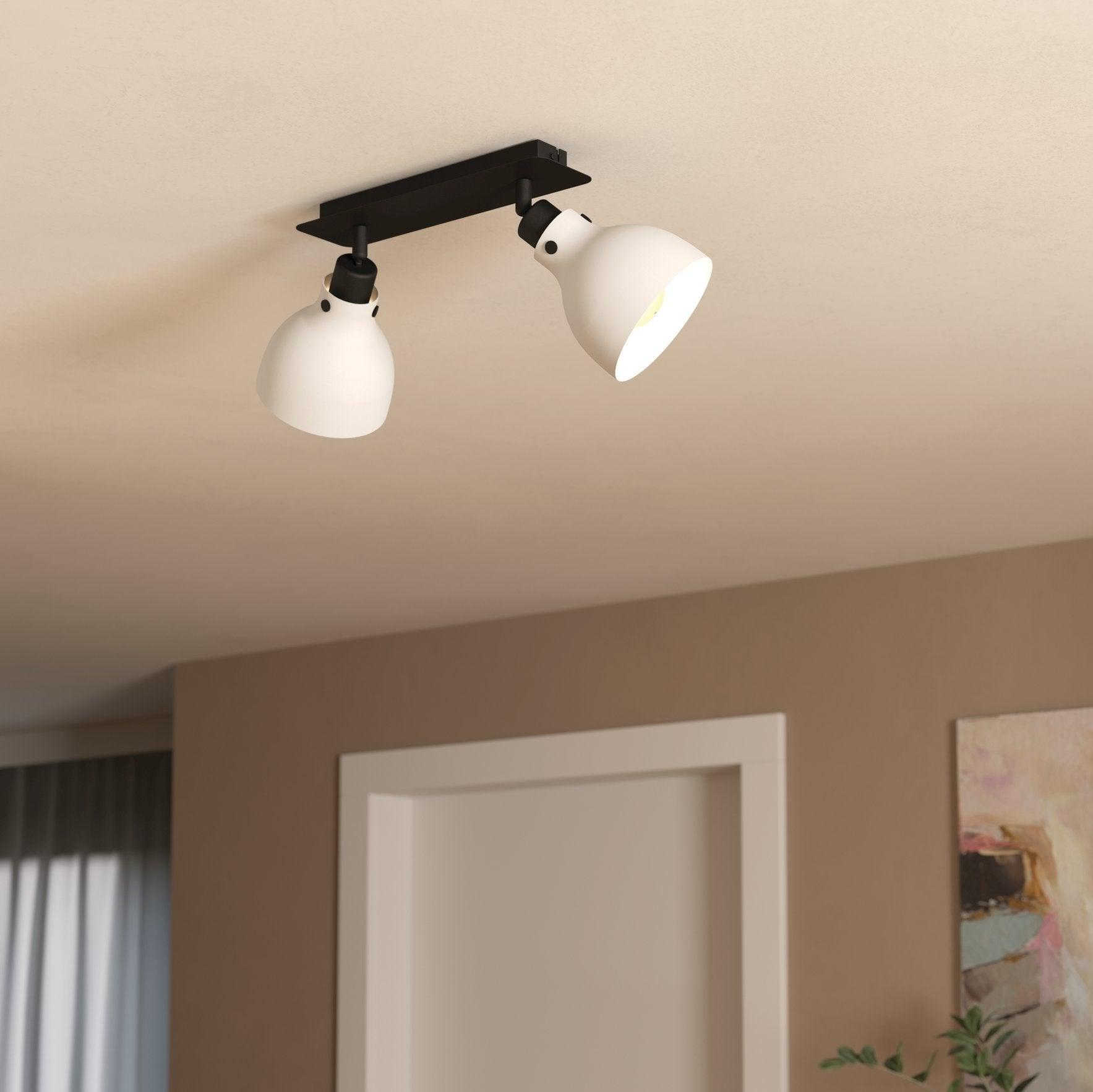 eglo matlock black grey 2 light bar spotlight