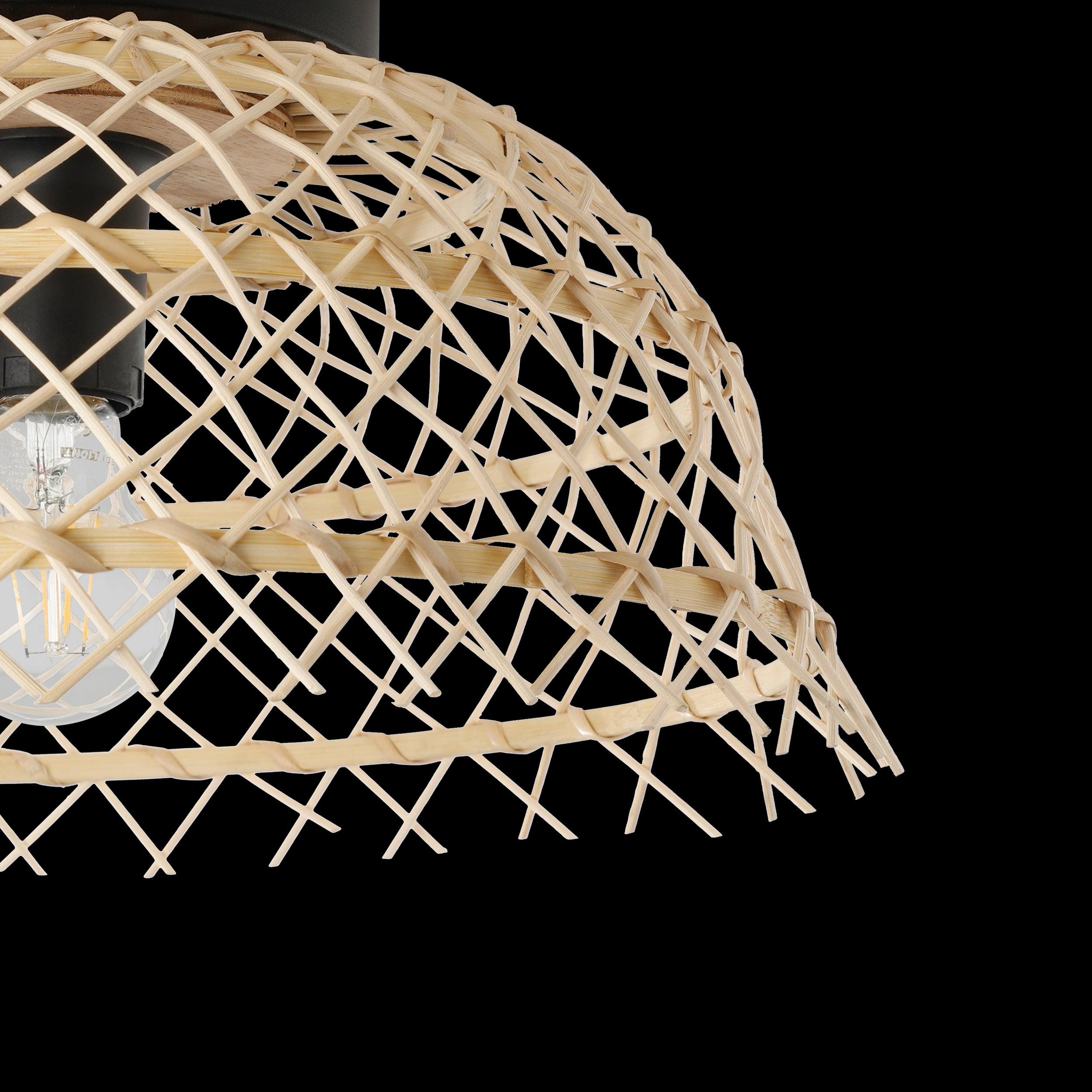 eglo ausnby flush natural wood ceiling light kitchen lighting 