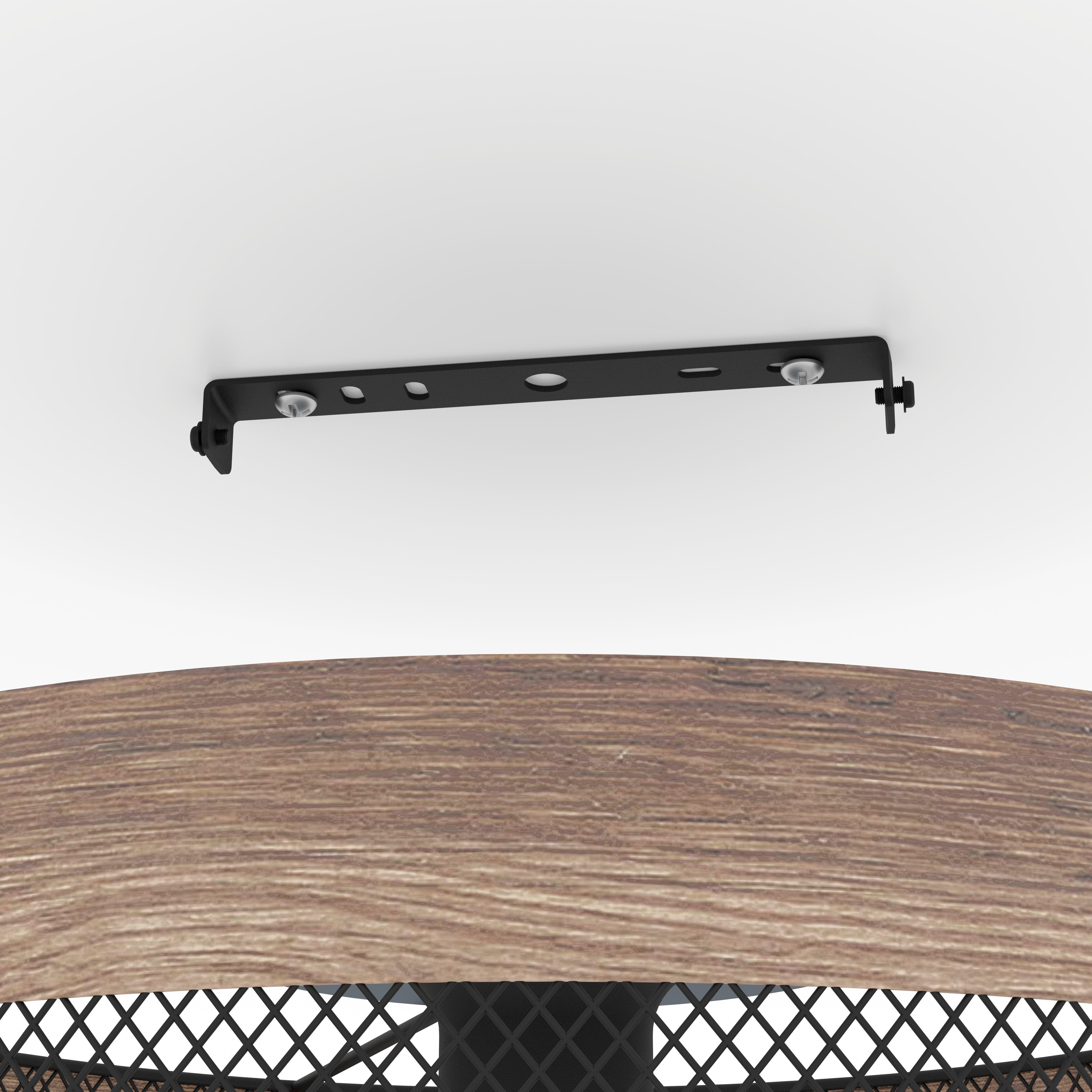 eglo kilnsdale flush wood black mesh ceiling light living room close up