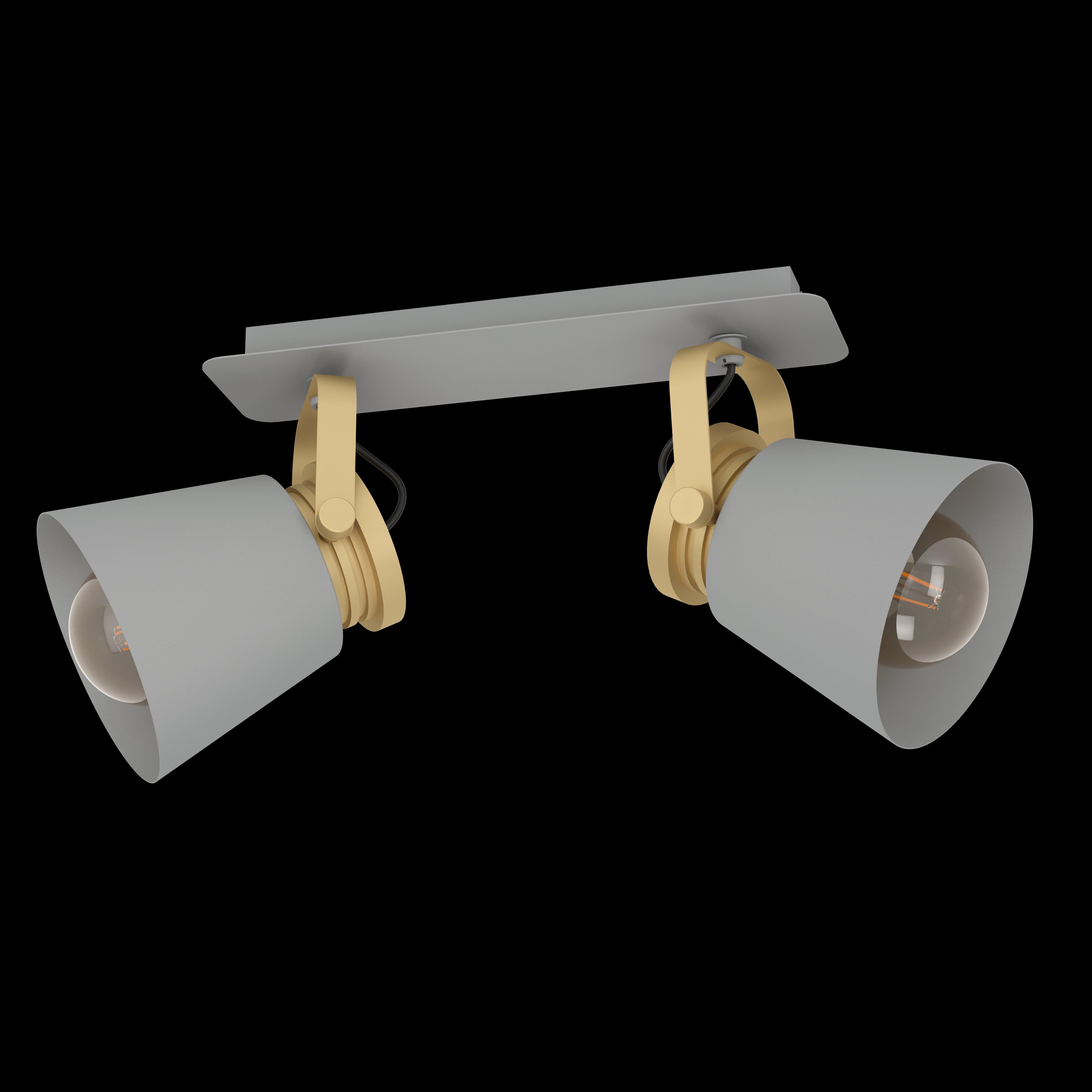 eglo twicken grey gold 2 light bar spotlight living room image