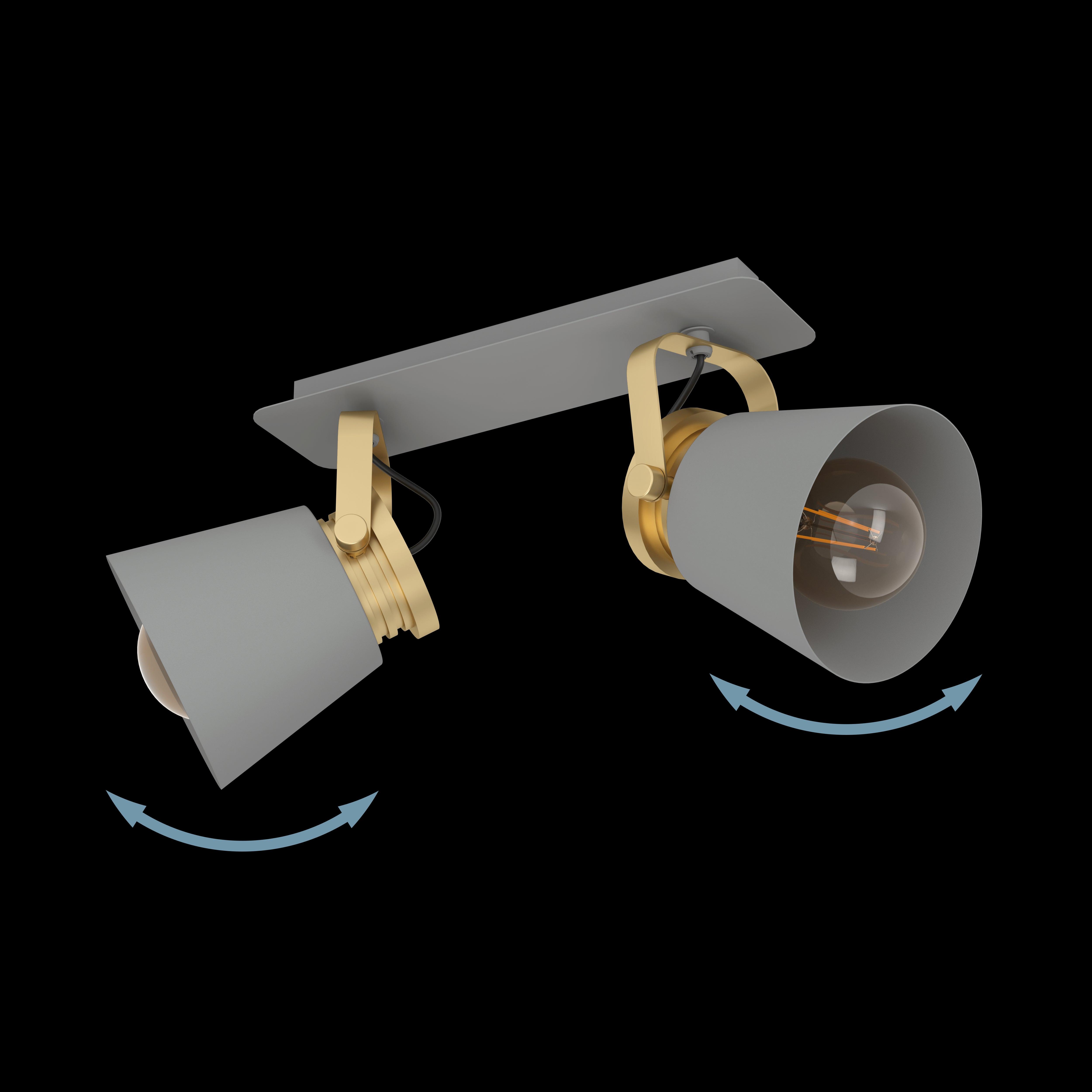 eglo twicken grey gold 2 light bar spotlight kitchen lighting 