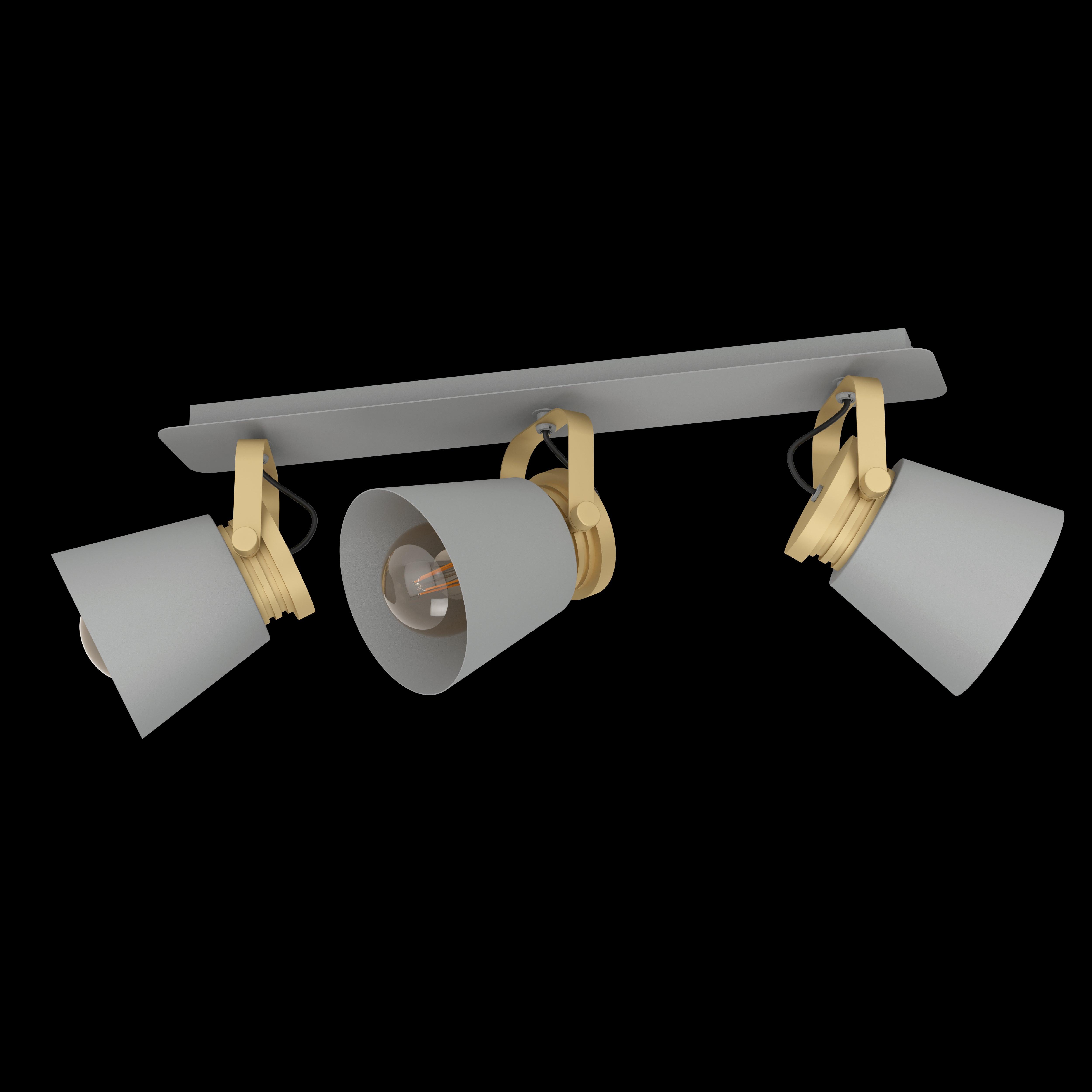 eglo twicken grey gold 3 light bar spotlight living room image
