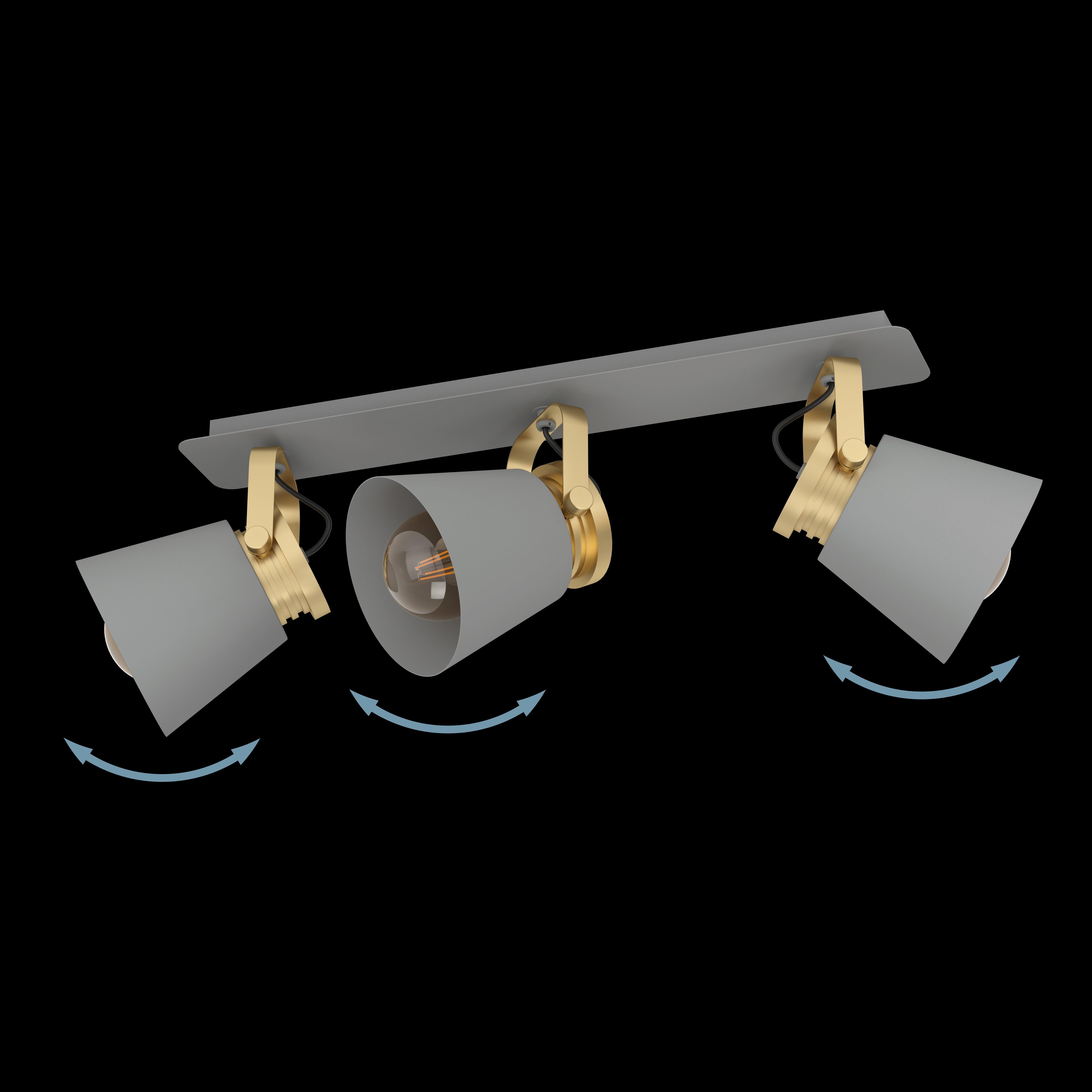 eglo twicken grey gold 3 light bar spotlight kitchen lighting 