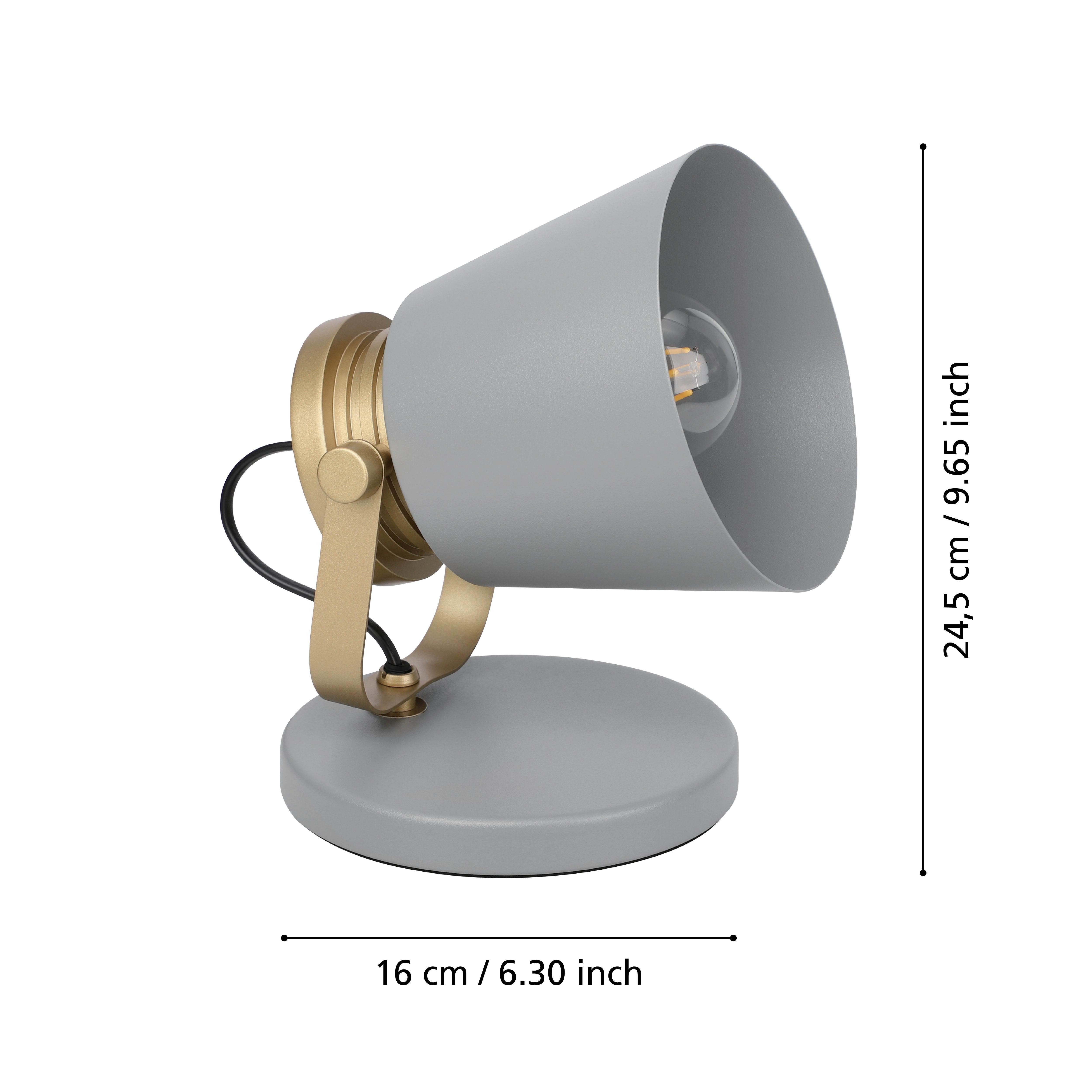 eglo twicken grey gold table lamp living room close up