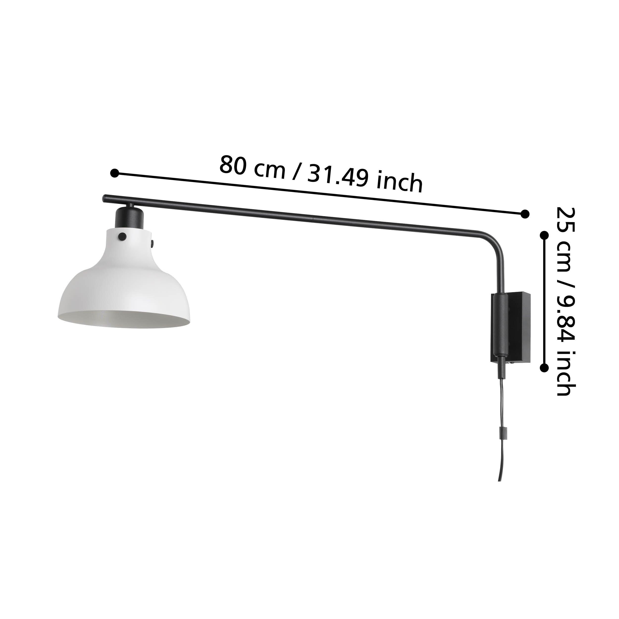 eglo matlock pale grey black wall light kitchen lighting 