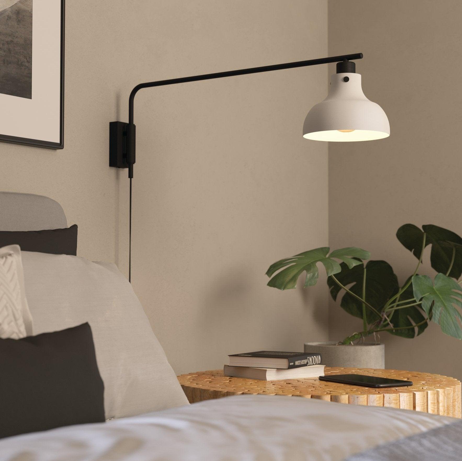 eglo matlock pale grey black wall light