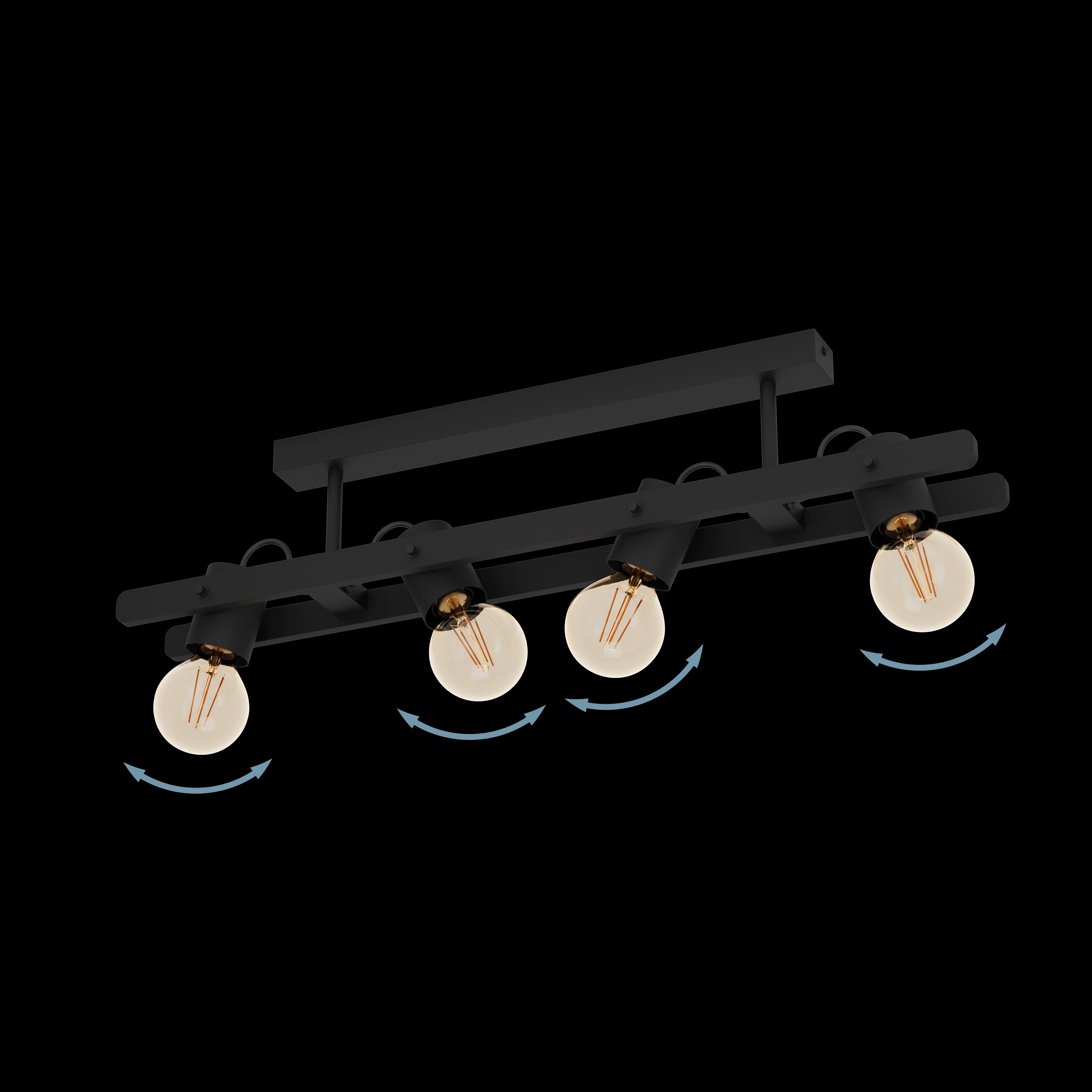 eglo plimsoll flush black 4 light ceiling light kitchen lighting 