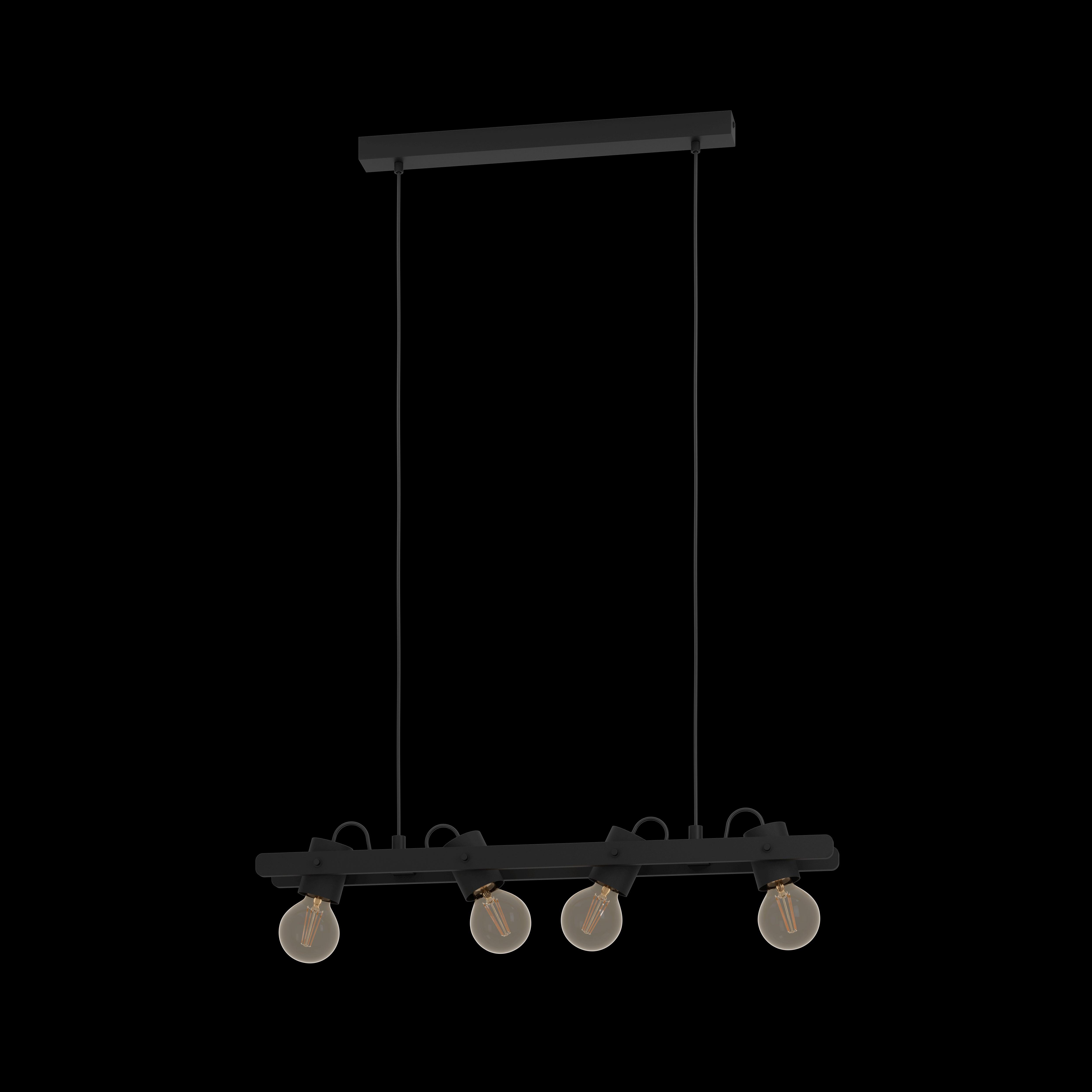 eglo plimsoll black 4 light bar ceiling pendant living room image