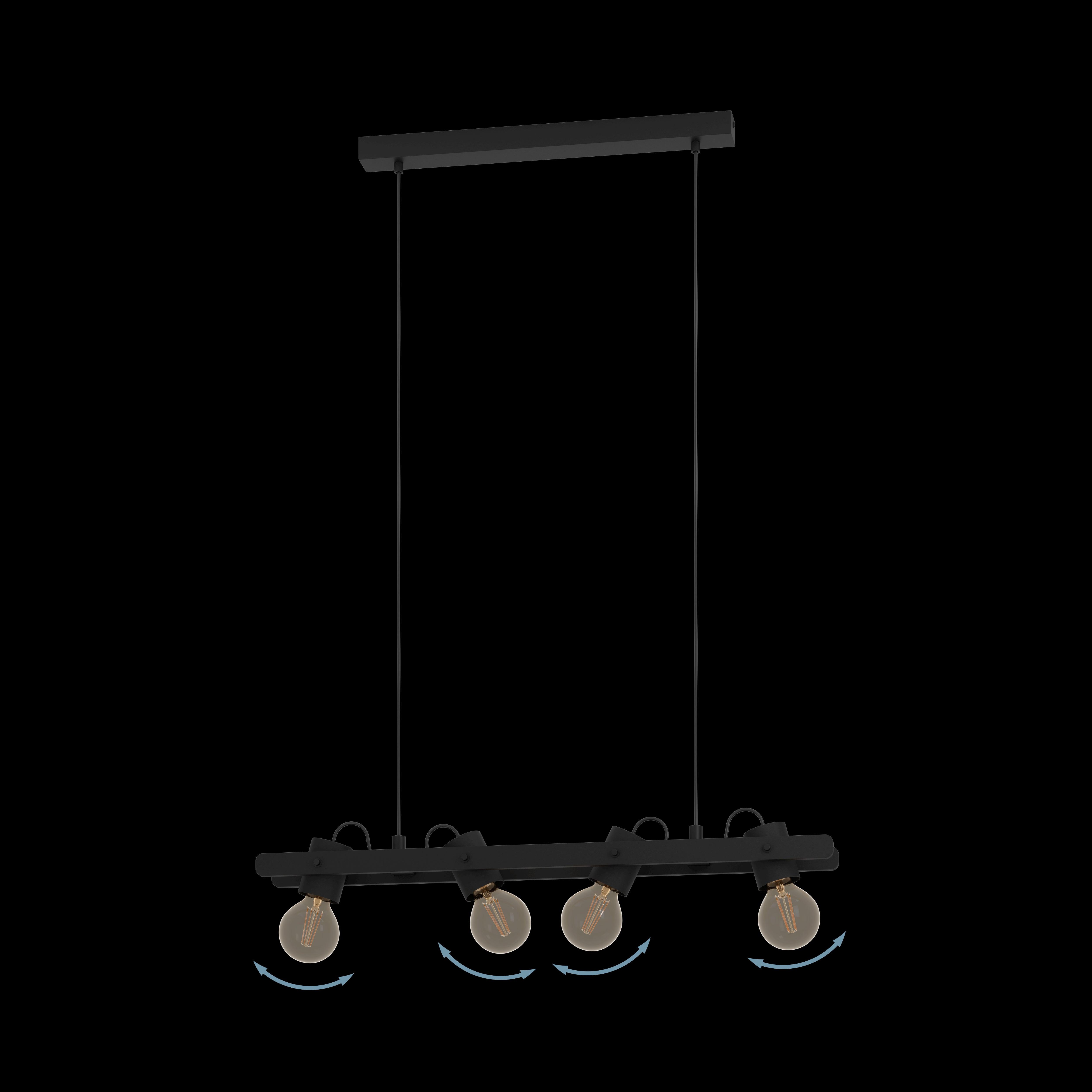 eglo plimsoll black 4 light bar ceiling pendant kitchen lighting 