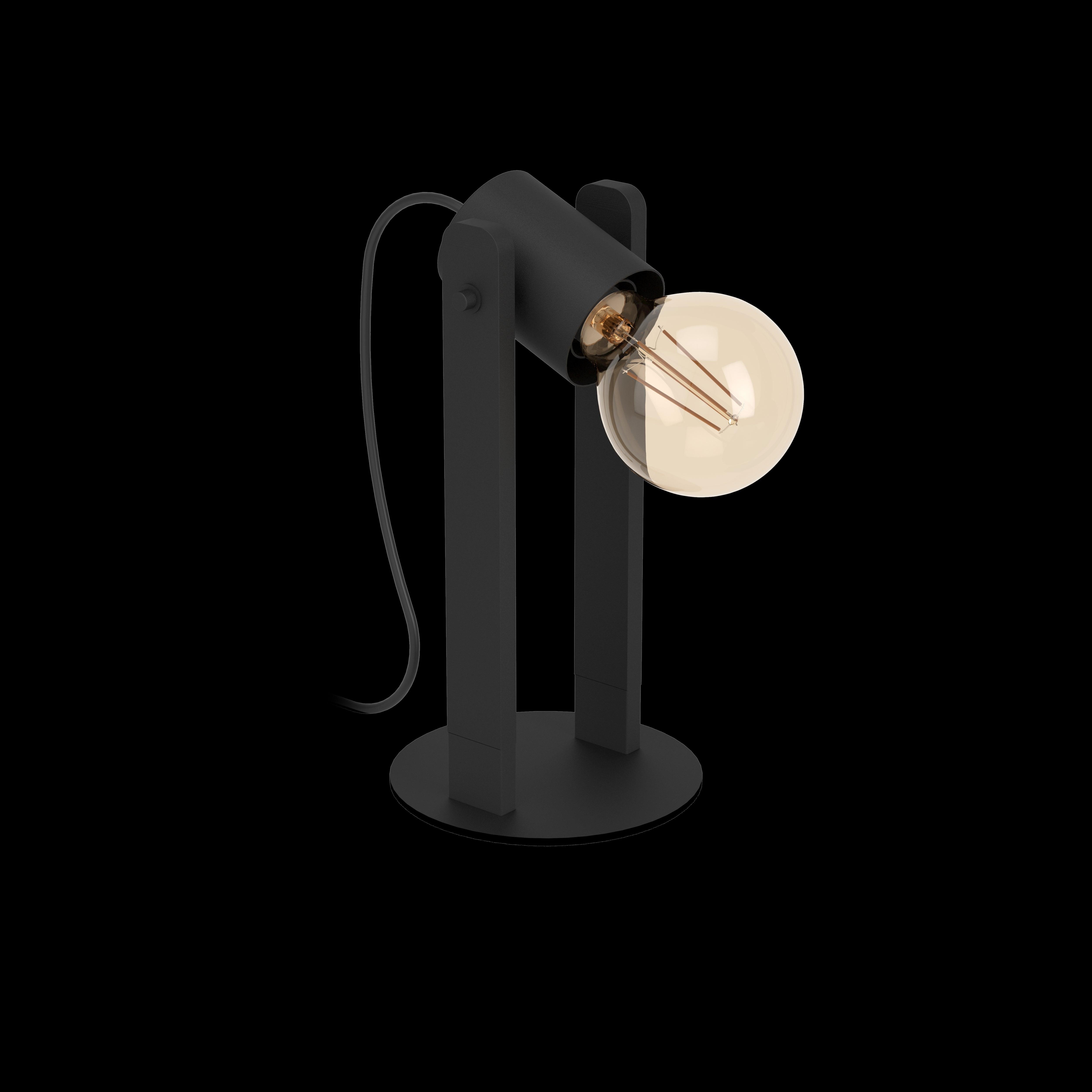 eglo plimsoll black metal table lamp living room image