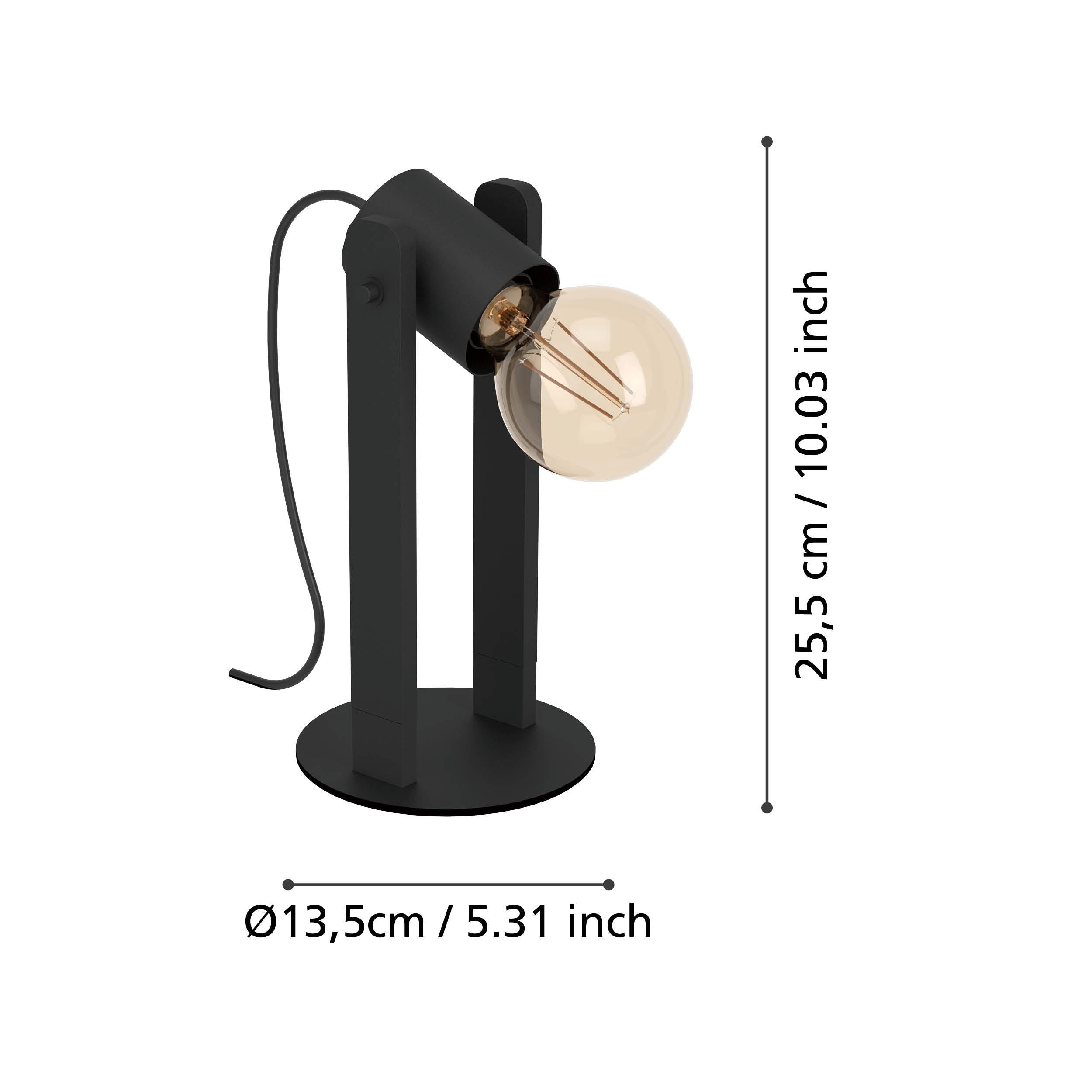 eglo plimsoll black metal table lamp kitchen lighting 