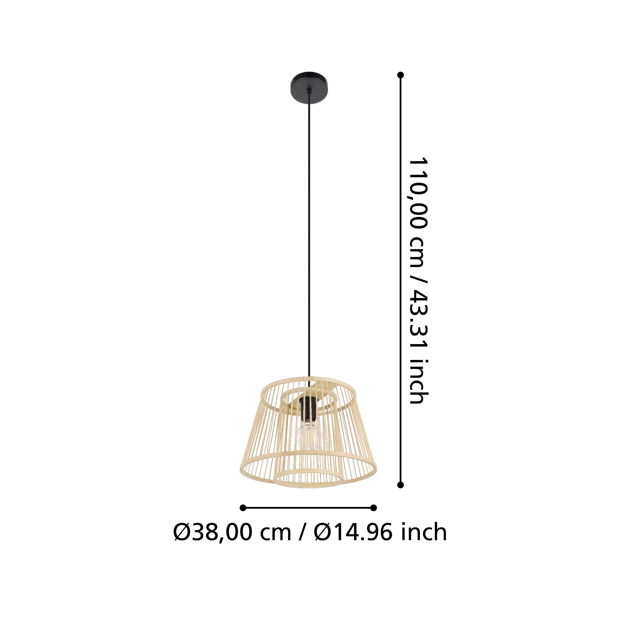 eglo hykeham bamboo lamp shade ceiling pendant hallway lighting 