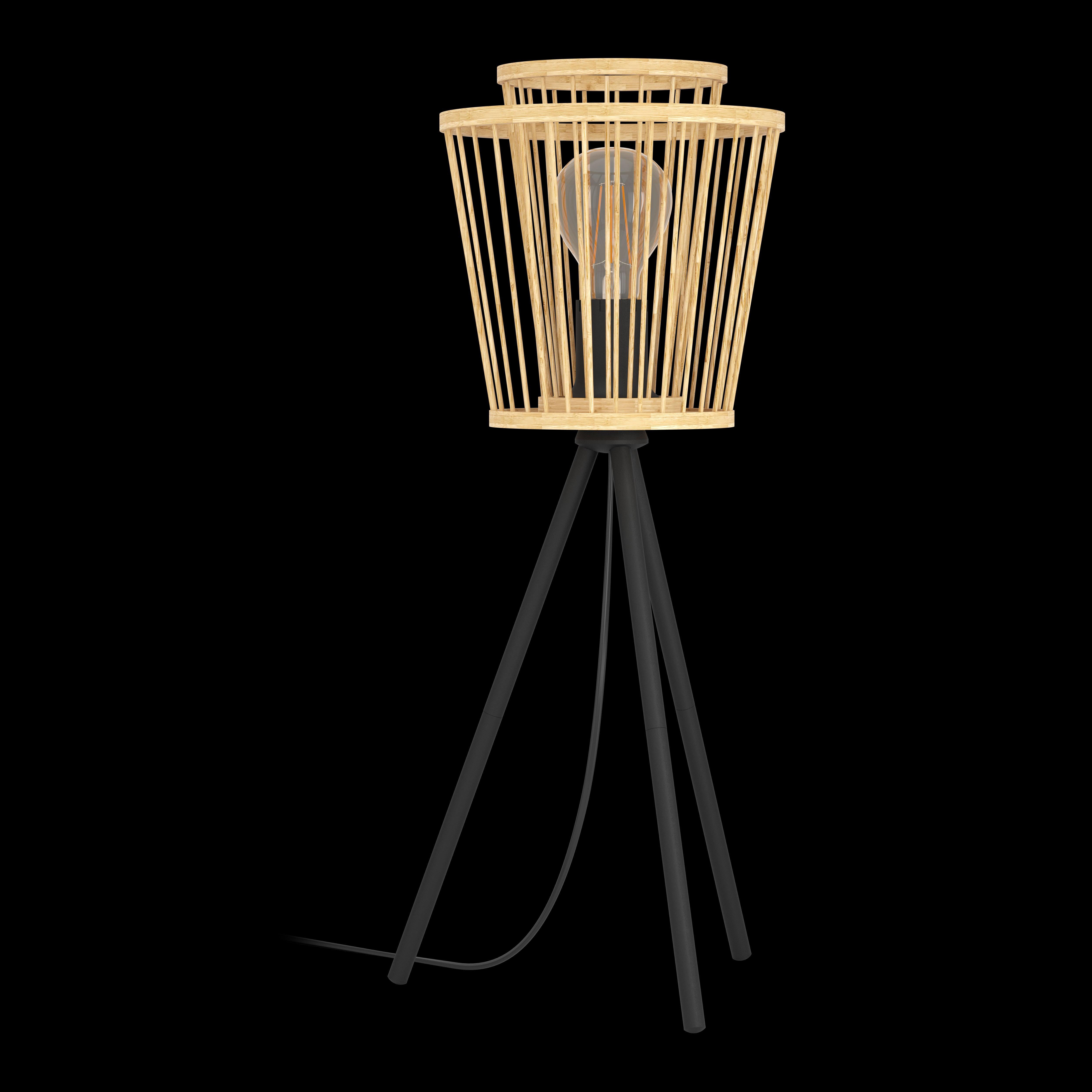 eglo hykeham bamboo tripod table lamp living room image