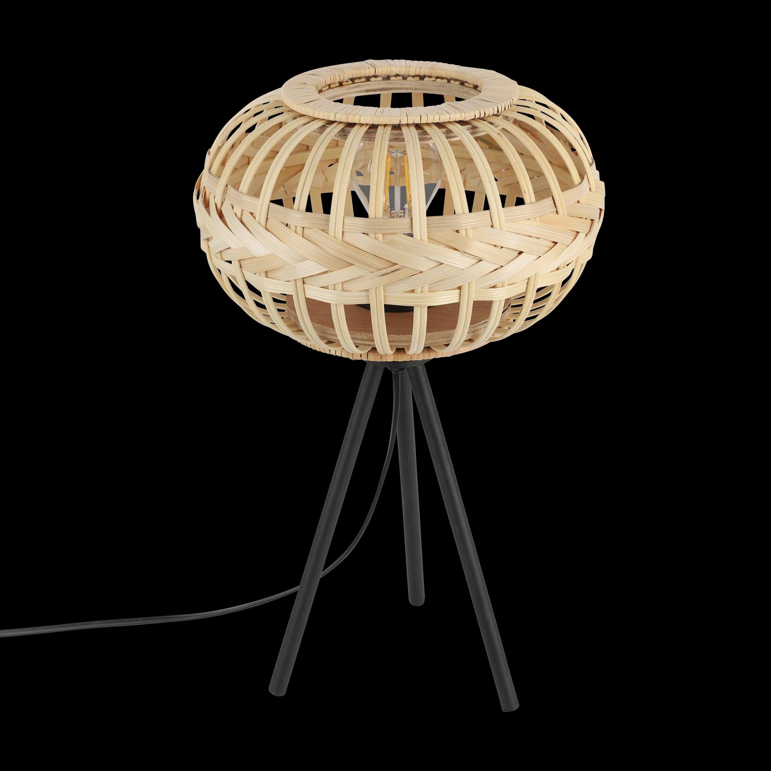 eglo amsfield 1 bamboo wicker tripod table lamp Kitchen Lighting Close Up