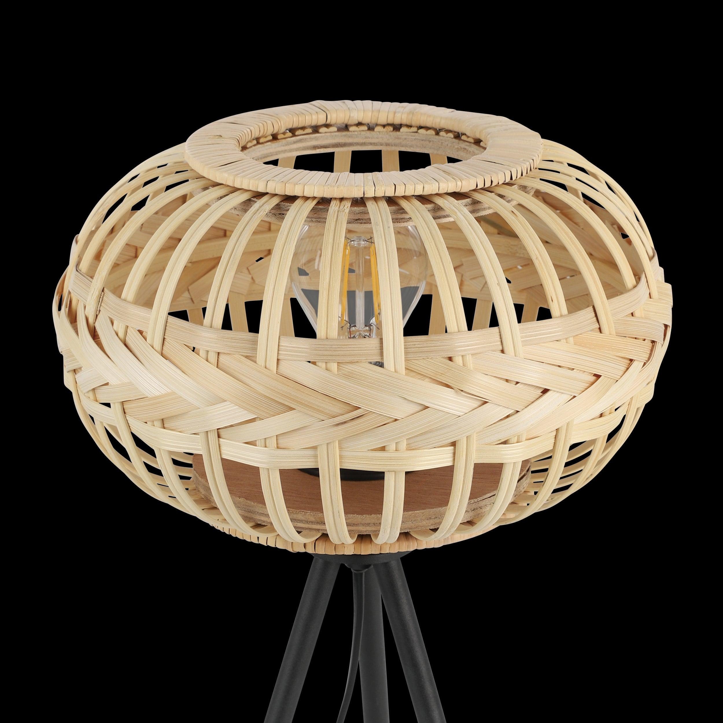 eglo amsfield 1 bamboo wicker tripod table lamp hallway lighting 
