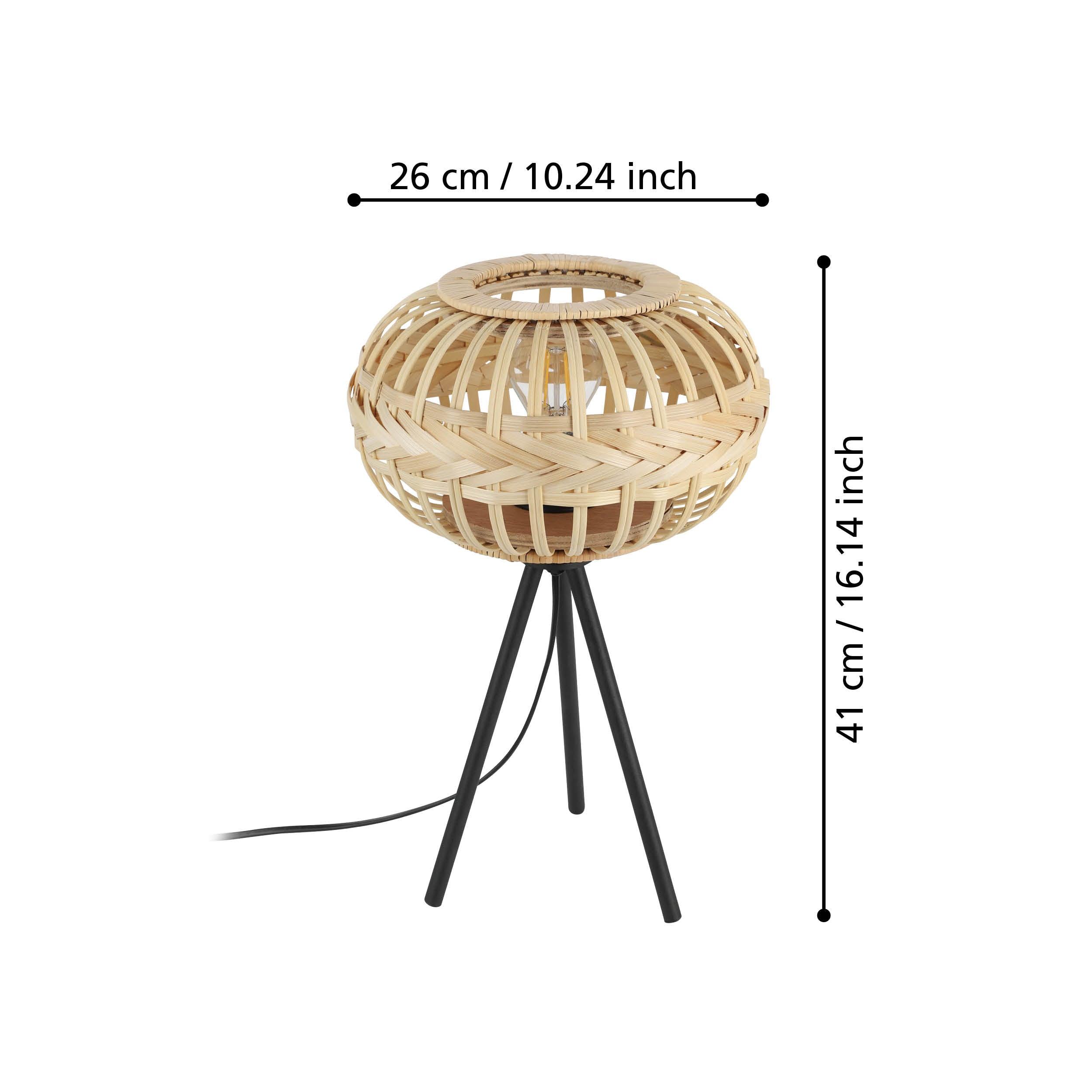 eglo amsfield 1 bamboo wicker tripod table lamp kitchen lighting 
