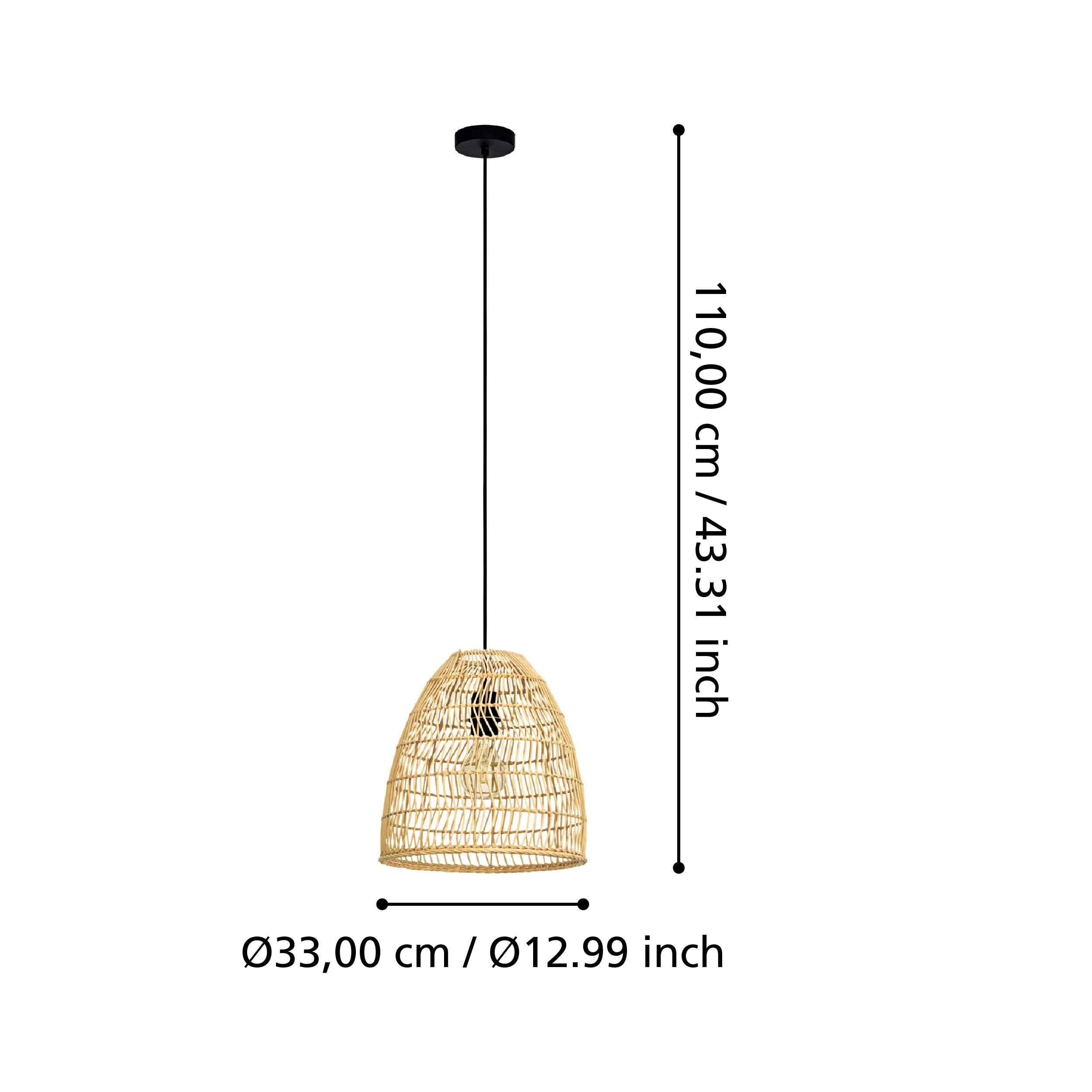 eglo ayesgarth black rattan wicker lamp shade ceiling pendant kitchen lighting 