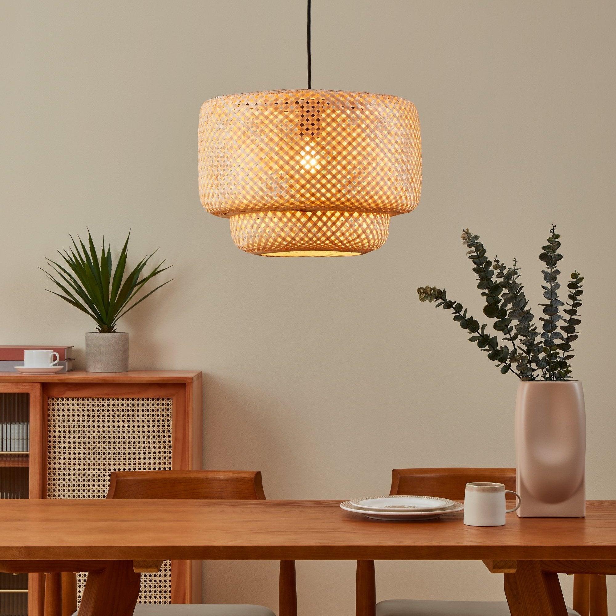 eglo hettonle rattan wicker ceiling pendant