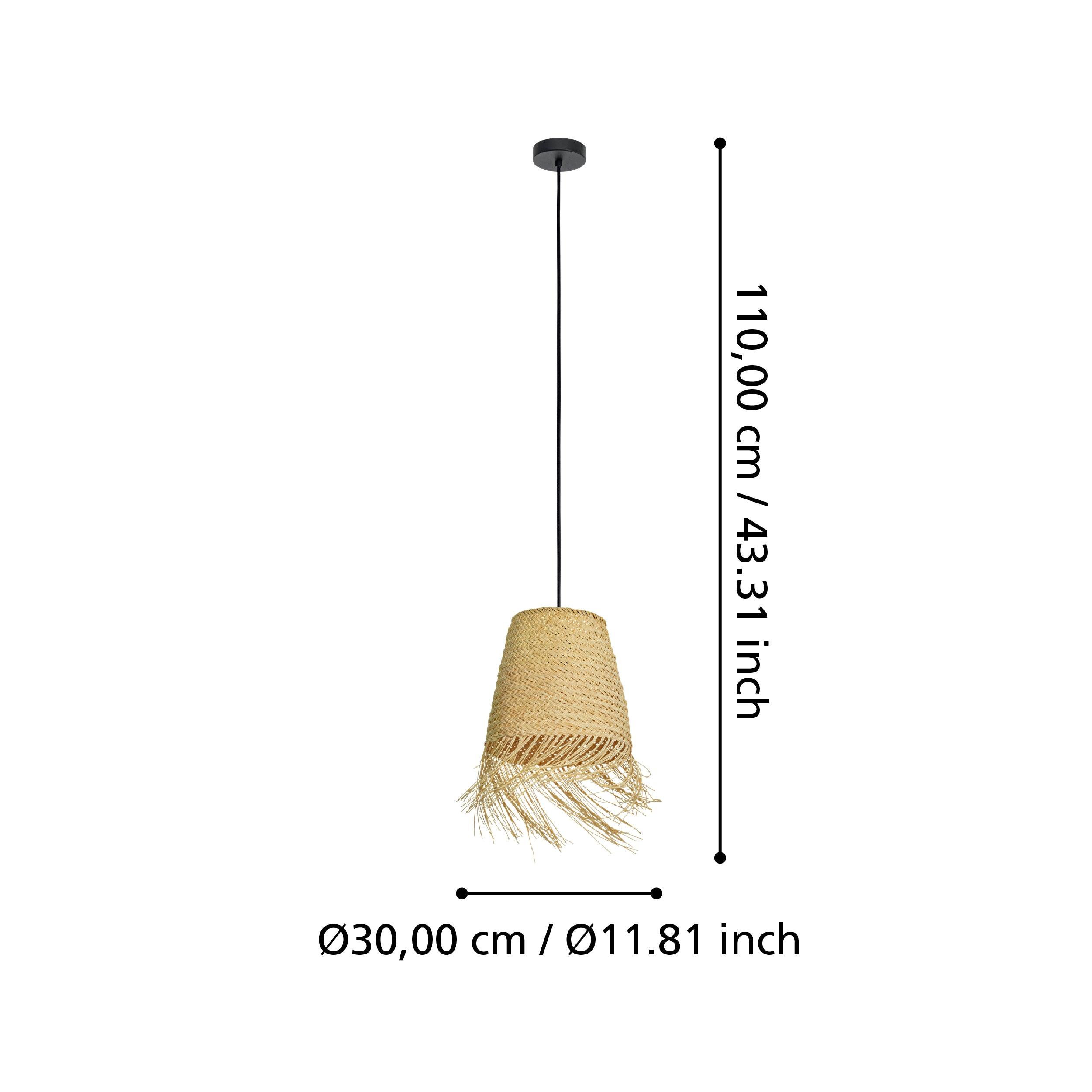 eglo aycliffe rustic seagrass ceiling pendant living room close up