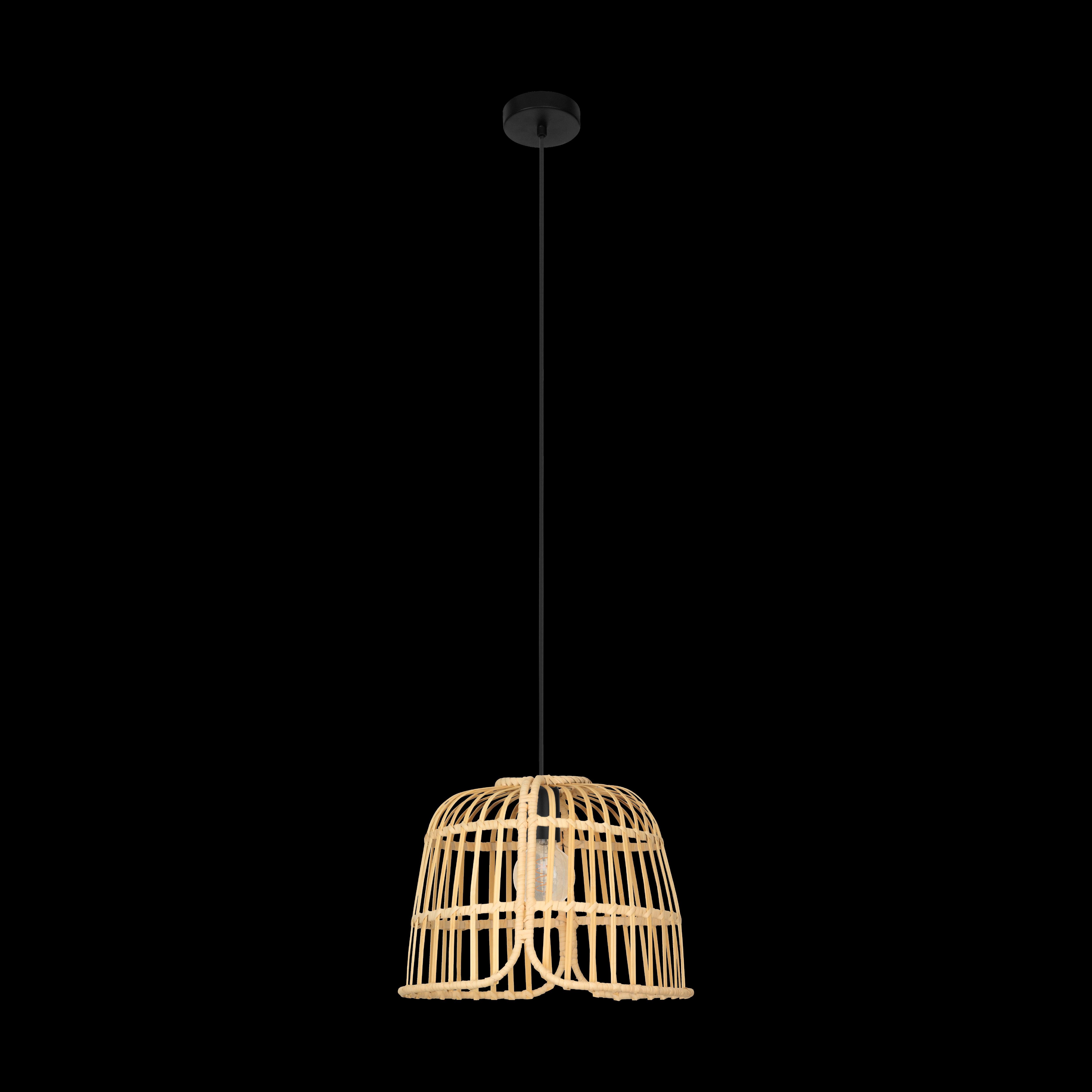 eglo glyneath rattan wicker ceiling pendant living room image
