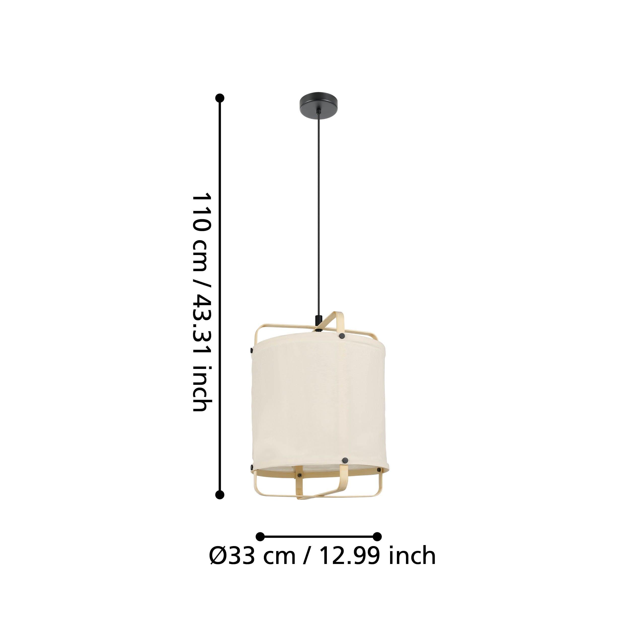 eglo surfleet fabric wood ceiling pendant living room close up