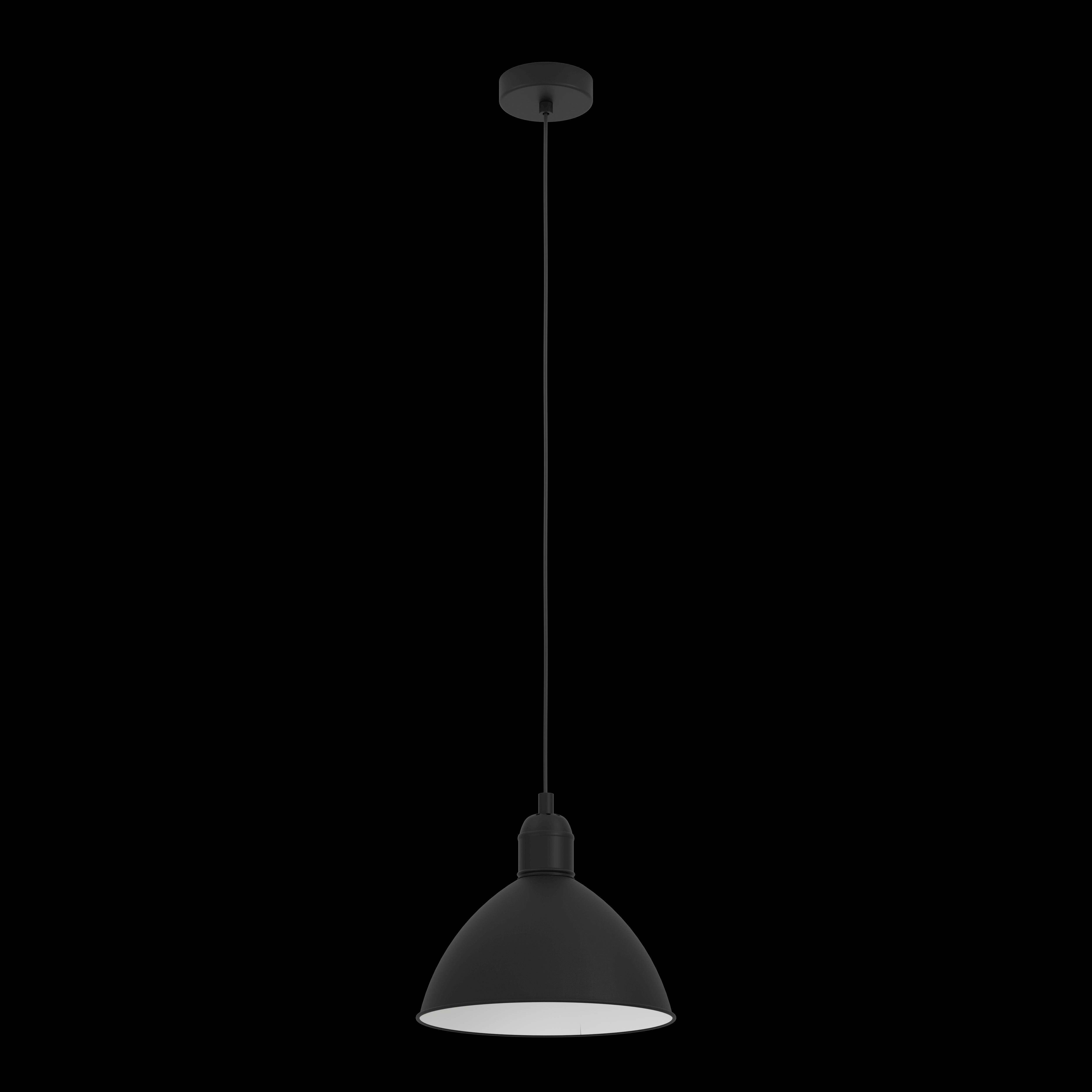 eglo priddy black steel industrial ceiling pendant living room close up